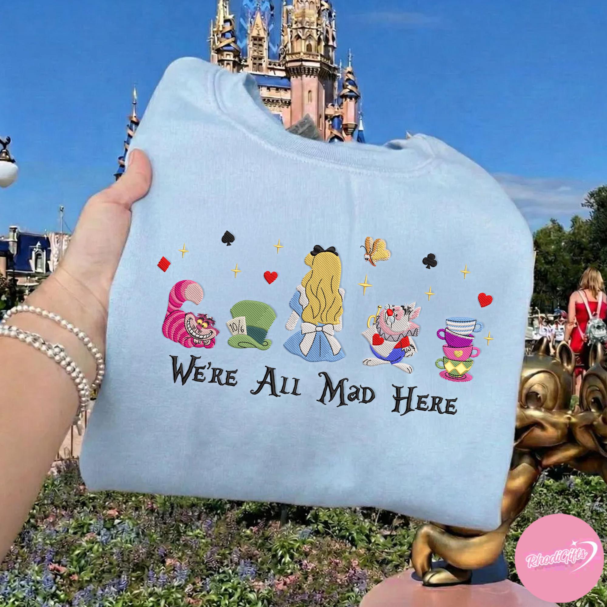 Embroidered Alice In Wonderland Sweatshirt Tshirt Or Hoodie – Disney Princess Alice Magic Kingdom Disneyland Outfit Gift