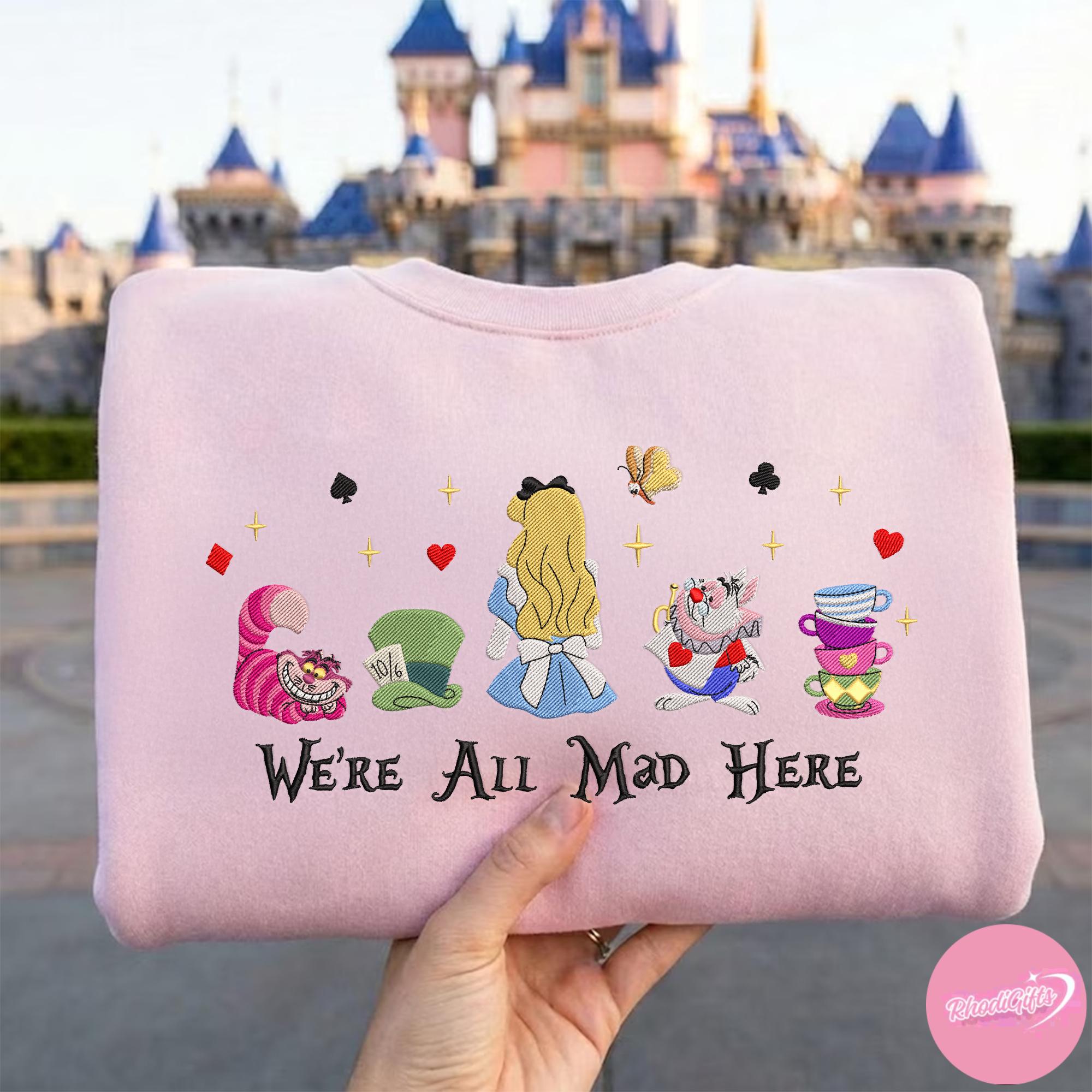 Embroidered Alice In Wonderland Sweatshirt Tshirt Or Hoodie – Disney Princess Alice Magic Kingdom Disneyland Outfit Gift - photo 2