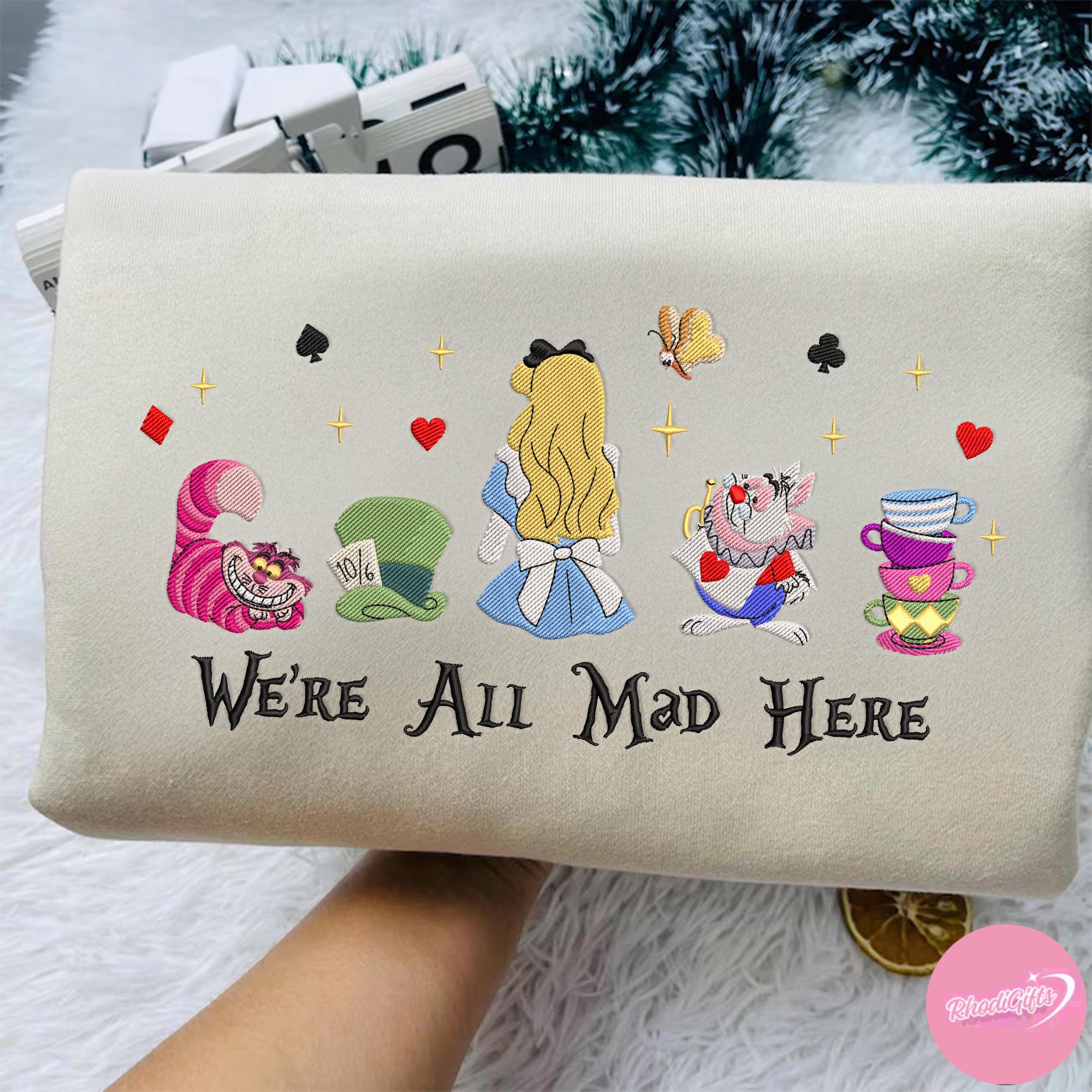 Embroidered Alice In Wonderland Sweatshirt Tshirt Or Hoodie – Disney Princess Alice Magic Kingdom Disneyland Outfit Gift - photo 3