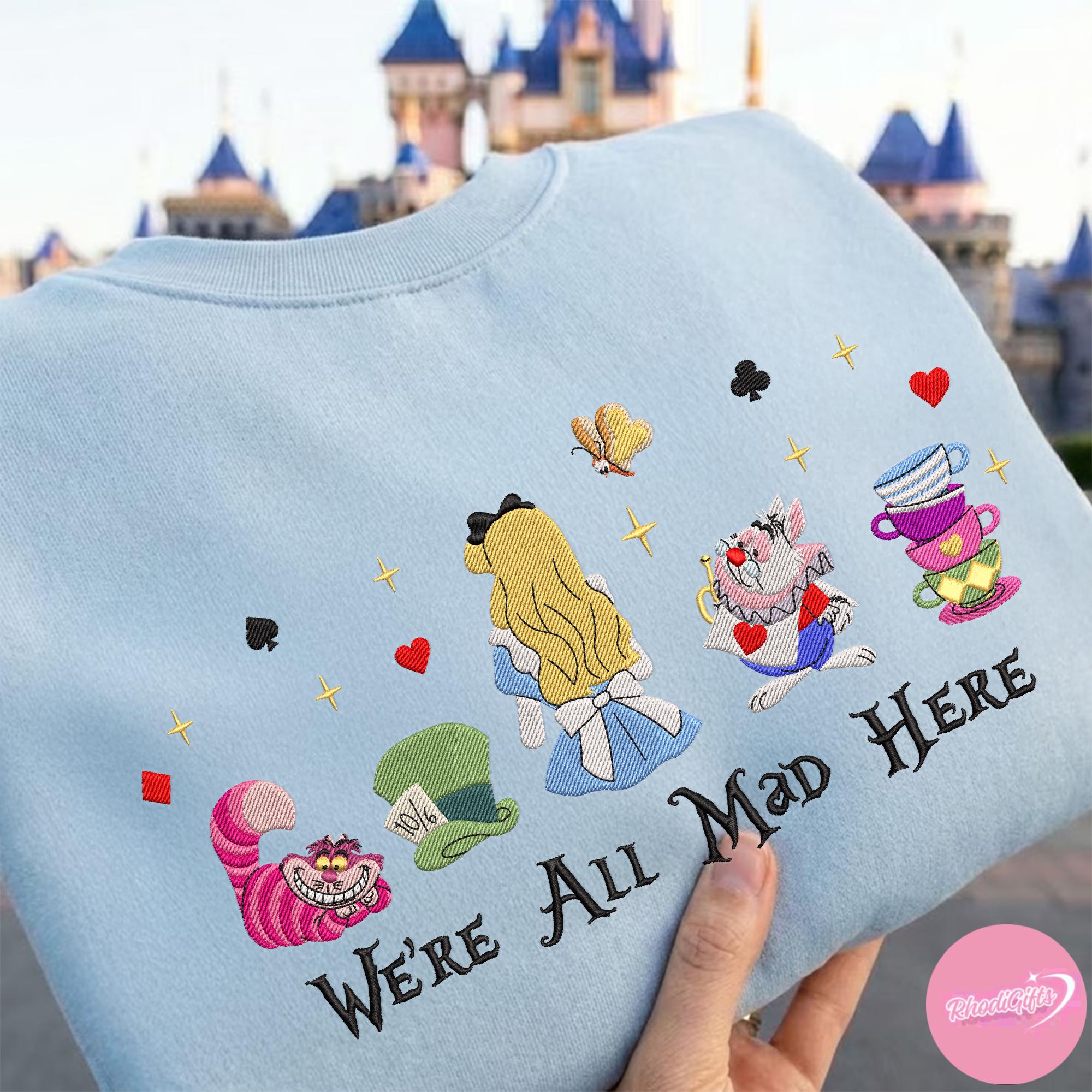 Embroidered Alice In Wonderland Sweatshirt Tshirt Or Hoodie – Disney Princess Alice Magic Kingdom Disneyland Outfit Gift - photo 4