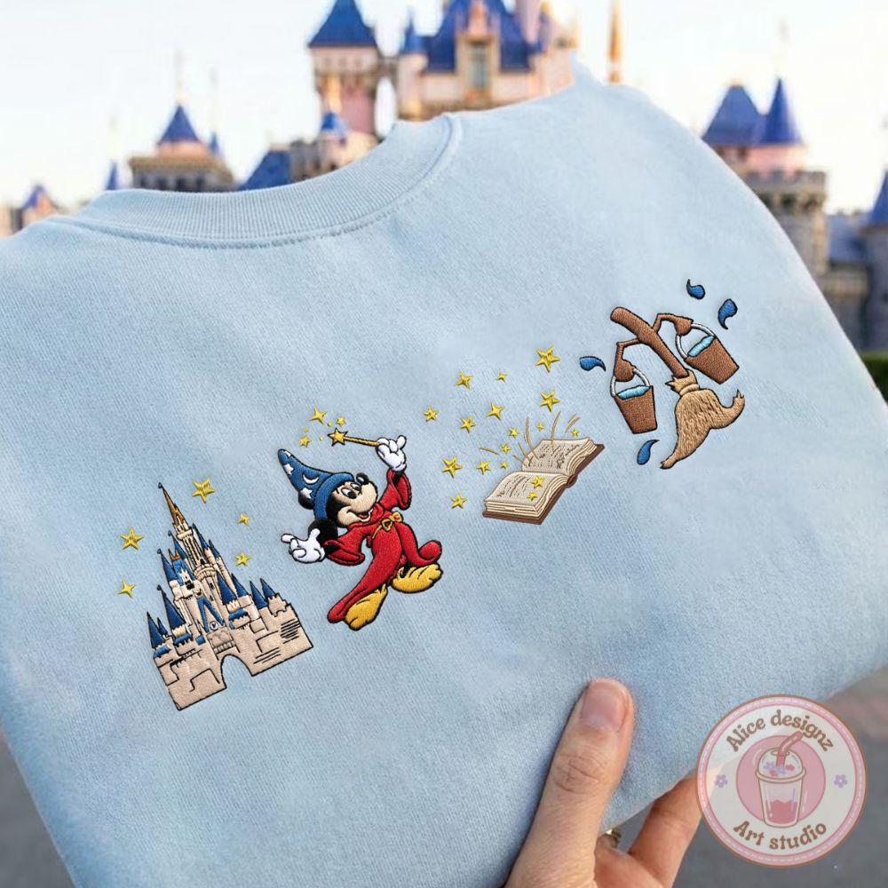 Embroidered Mickey Sorcerer T-Shirt Sweatshirt Or Hoodie – Some Imagination Huh WDW Magic Kingdom Trip Shirt