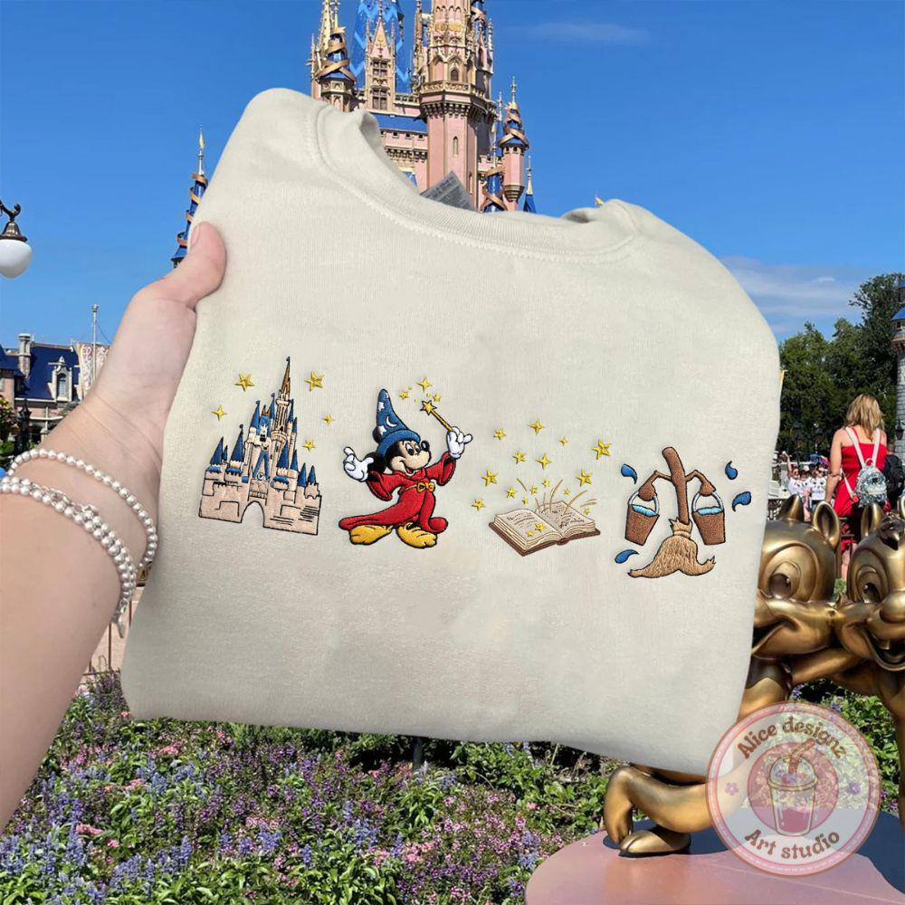 Embroidered Mickey Sorcerer T-Shirt Sweatshirt Or Hoodie – Some Imagination Huh WDW Magic Kingdom Trip Shirt - photo 2