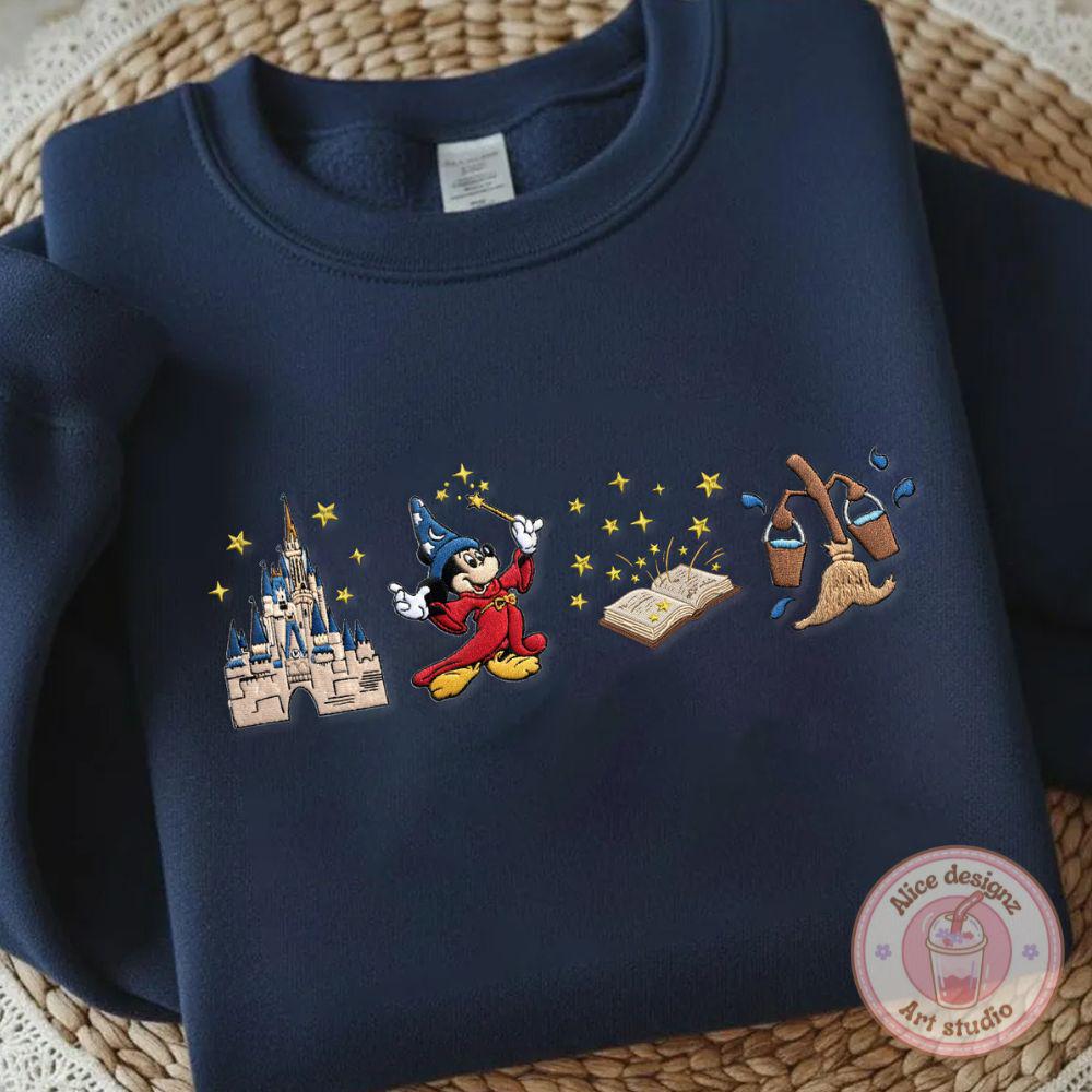 Embroidered Mickey Sorcerer T-Shirt Sweatshirt Or Hoodie – Some Imagination Huh WDW Magic Kingdom Trip Shirt - photo 3