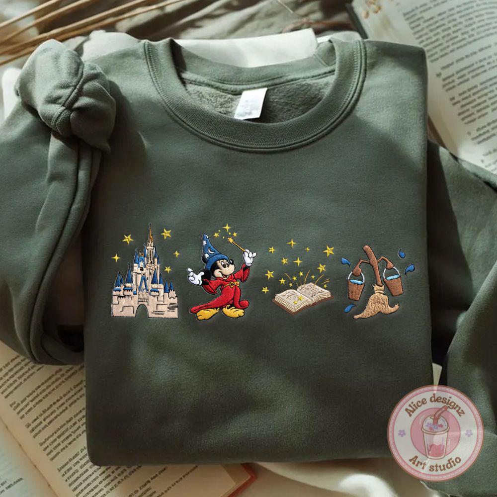 Embroidered Mickey Sorcerer T-Shirt Sweatshirt Or Hoodie – Some Imagination Huh WDW Magic Kingdom Trip Shirt - photo 4