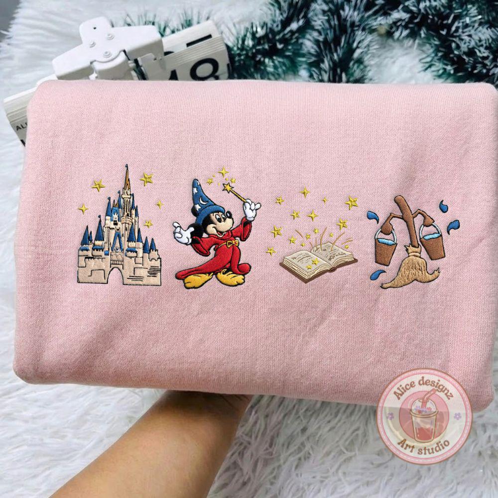 Embroidered Mickey Sorcerer T-Shirt Sweatshirt Or Hoodie – Some Imagination Huh WDW Magic Kingdom Trip Shirt - photo 5