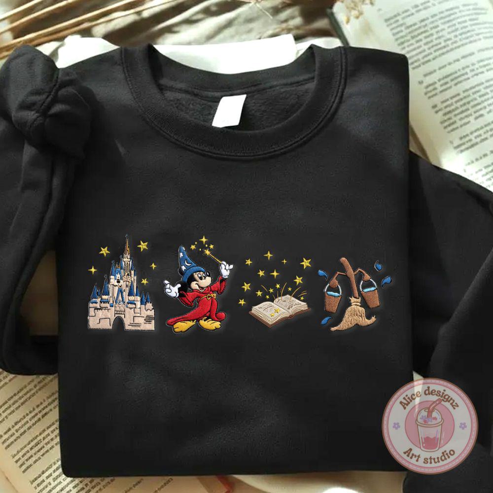 Embroidered Mickey Sorcerer T-Shirt Sweatshirt Or Hoodie – Some Imagination Huh WDW Magic Kingdom Trip Shirt - photo 6