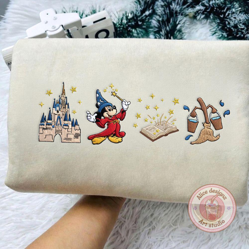Embroidered Mickey Sorcerer T-Shirt Sweatshirt Or Hoodie – Some Imagination Huh WDW Magic Kingdom Trip Shirt - photo 7