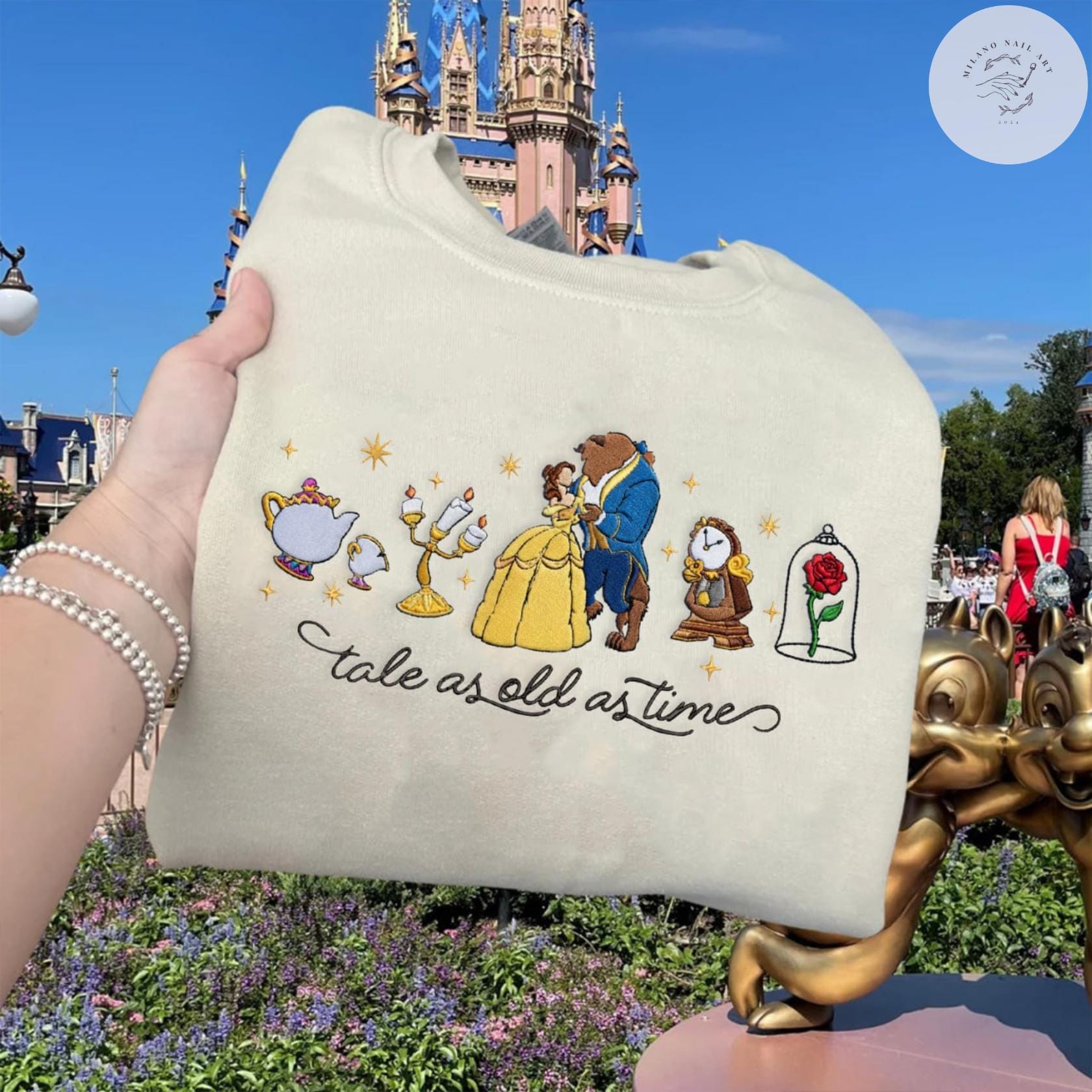 Embroidered Disney Tale As Old As Time Tshirt Sweatshirt Or Hoodie – Beauty And The Beast Belle Disney Princess Shirt
