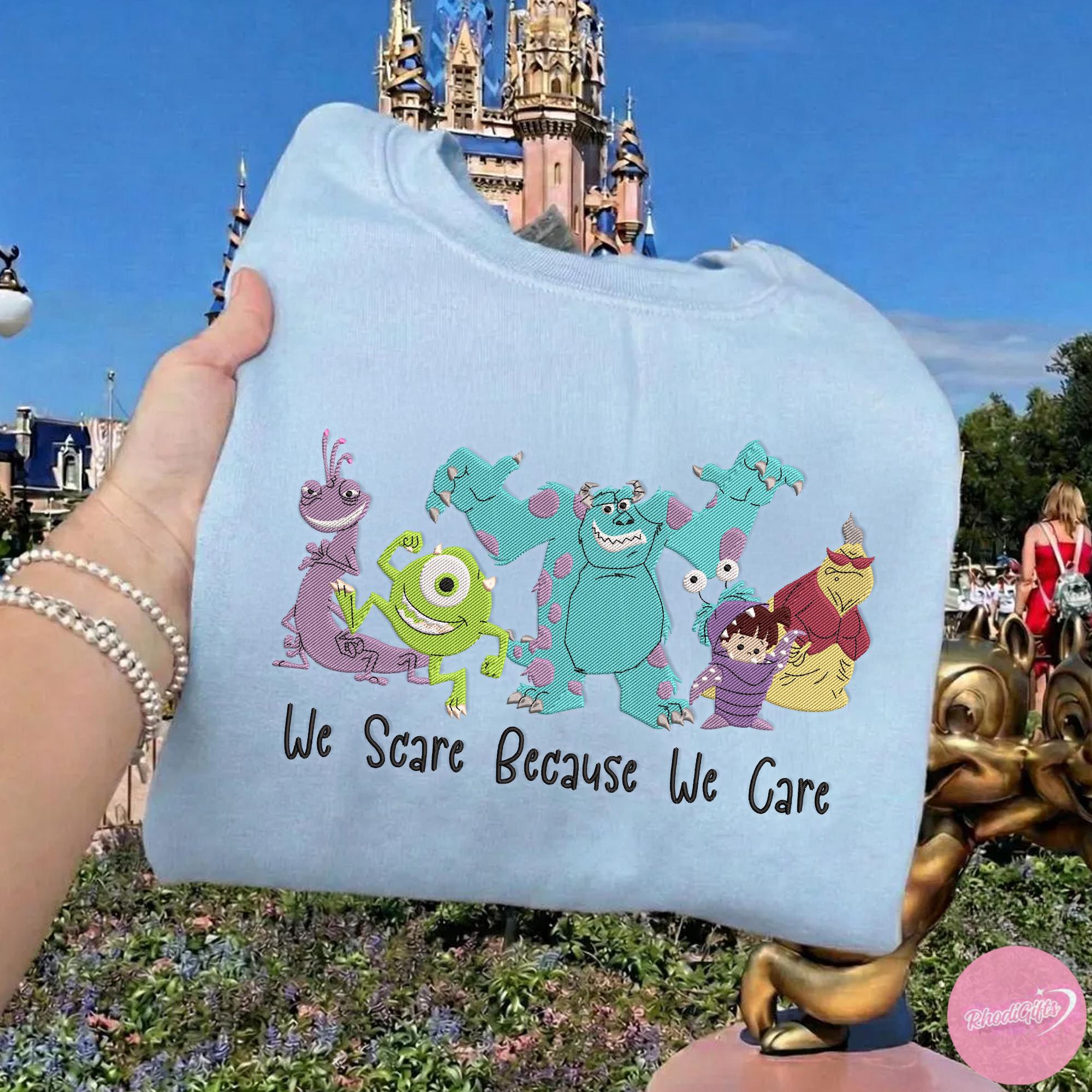 Embroidered Disney Monsters Inc Sweatshirt Tshirt Or Hoodie With Sulley And Boo – Disneyland WDW Family Trip Birthday Gift