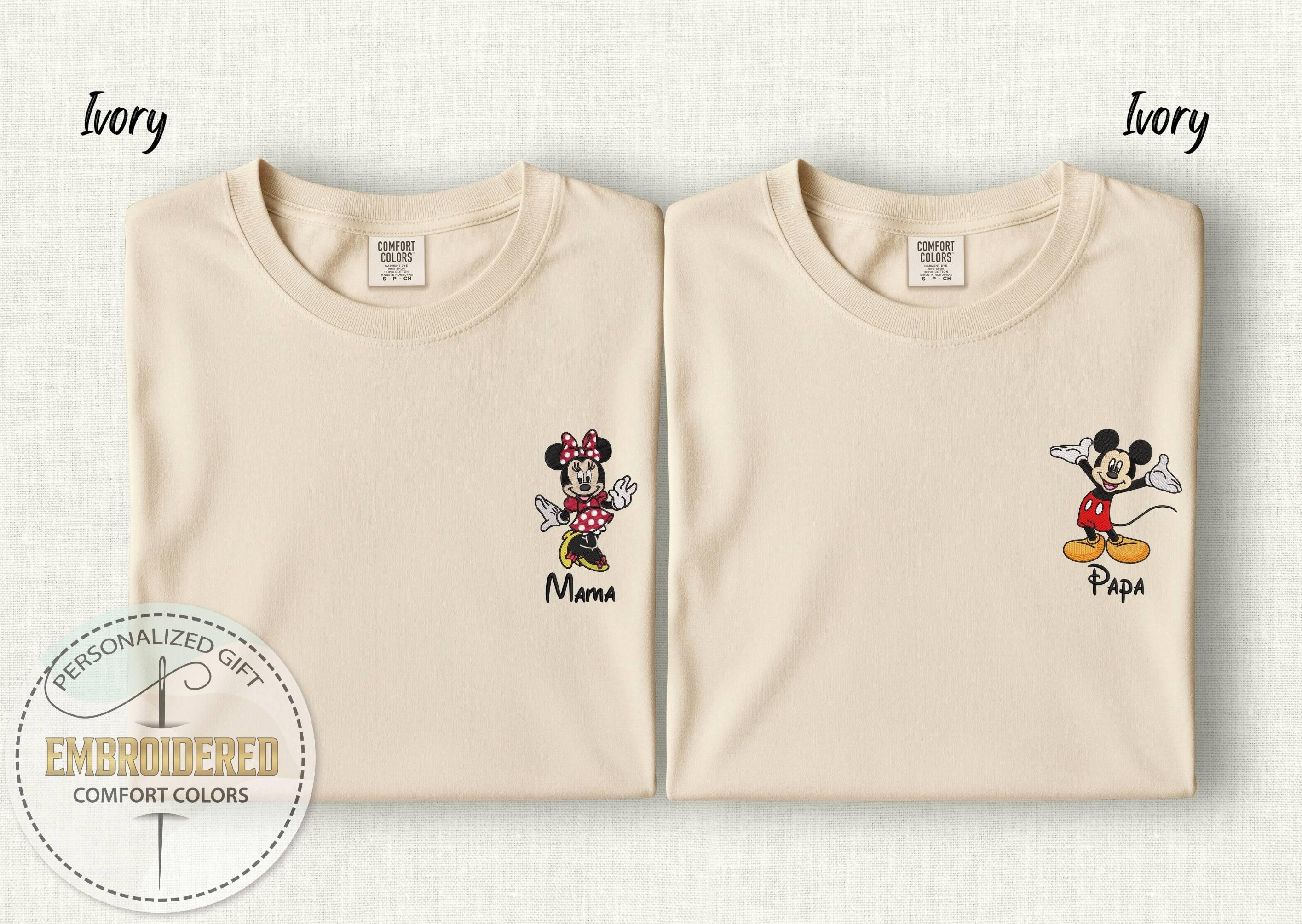 Personalized Embroidered Mickey And Minnie Comfort Colors Disney Tee – Custom Name Character Embroidery For A Family Vacation Gift - photo 3