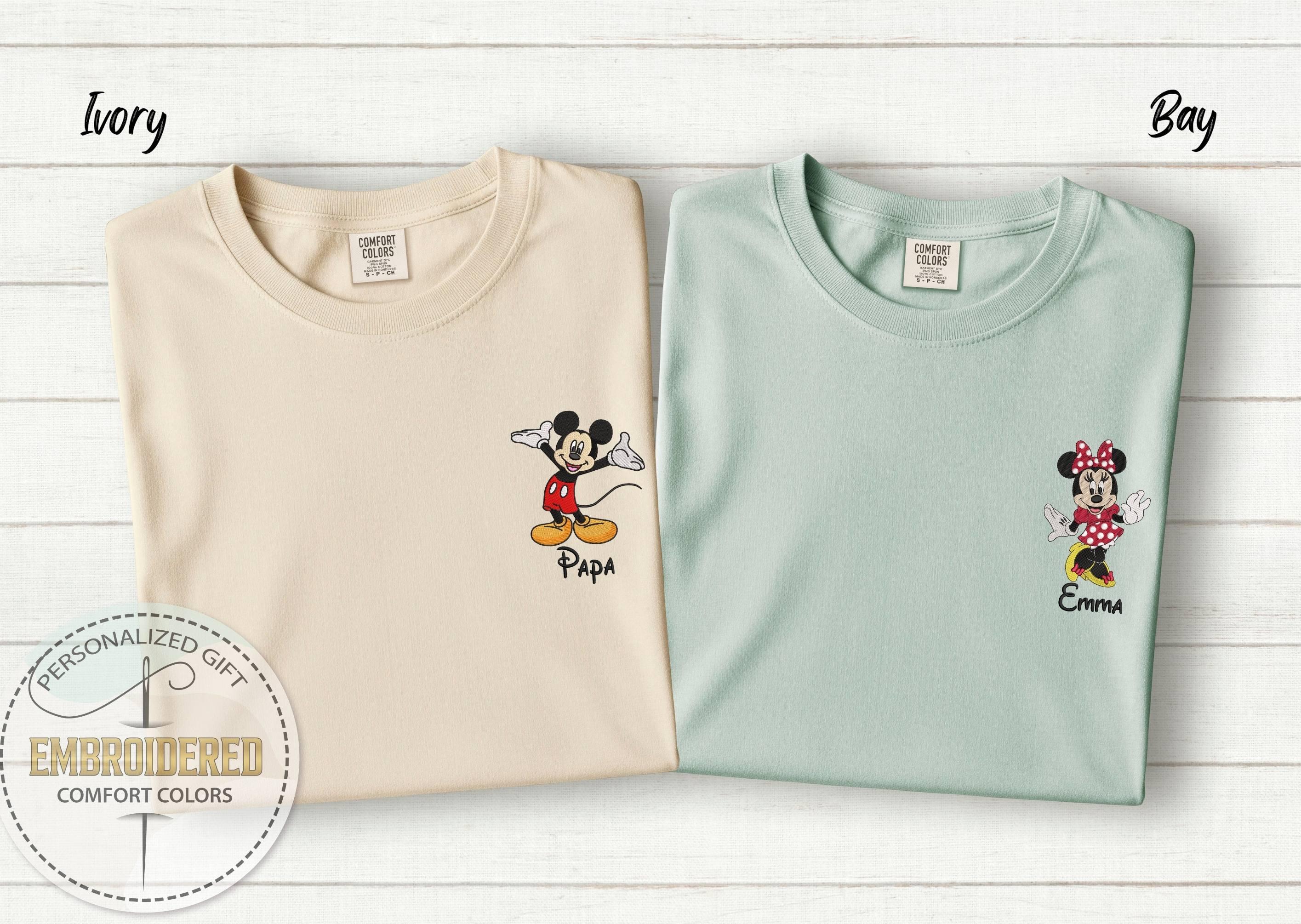 Personalized Embroidered Mickey And Minnie Comfort Colors Disney Tee – Custom Name Character Embroidery For A Family Vacation Gift - photo 7