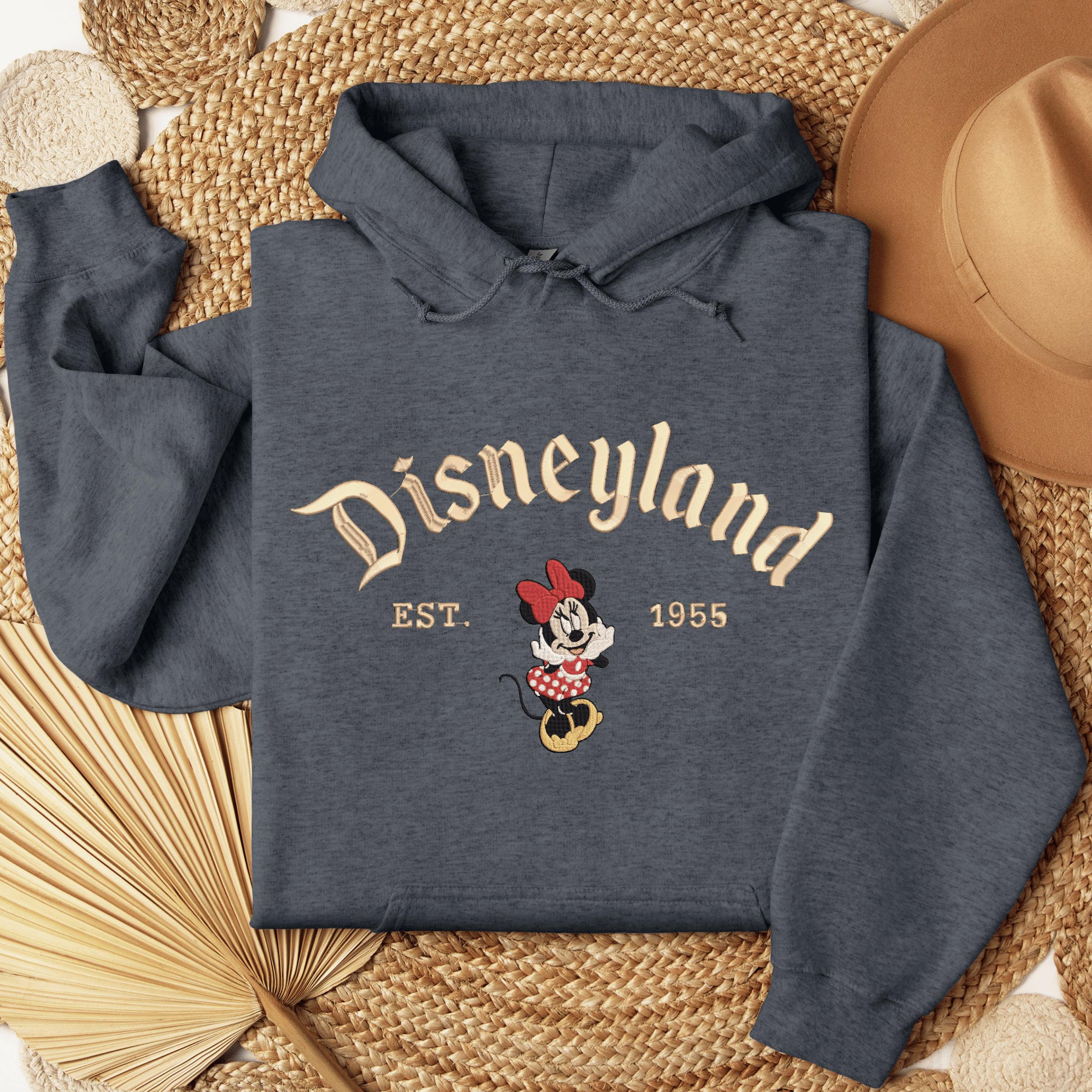 Disneyland Est 1955 Embroidered Minnie Mouse Sweatshirt – Vintage Gildan Black Crewneck Pullover And Cozy Disney Fan Gift - photo 6