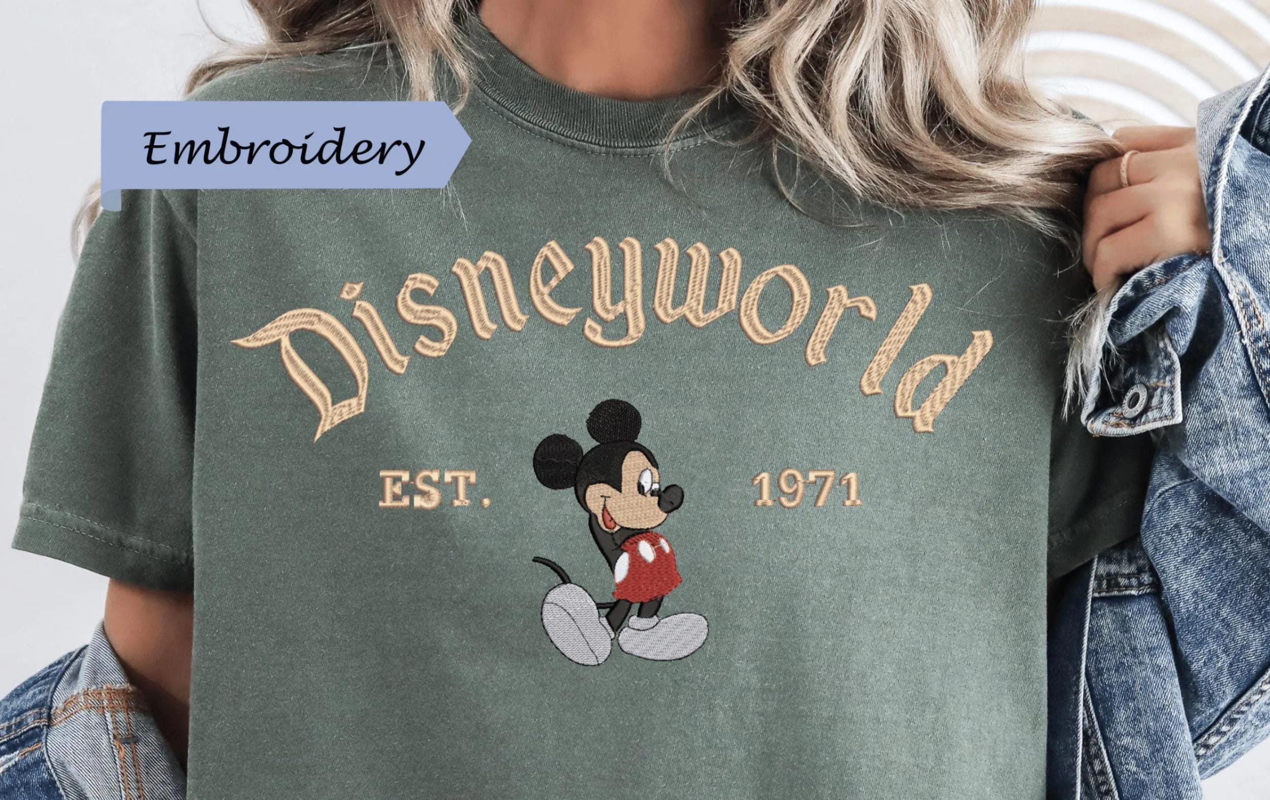 Disneyworld Est 1971 Mickey Mouse Embroidered Comfort Colors T Shirt – Cozy Disney Fan Gift And Park Day Tee - photo 2