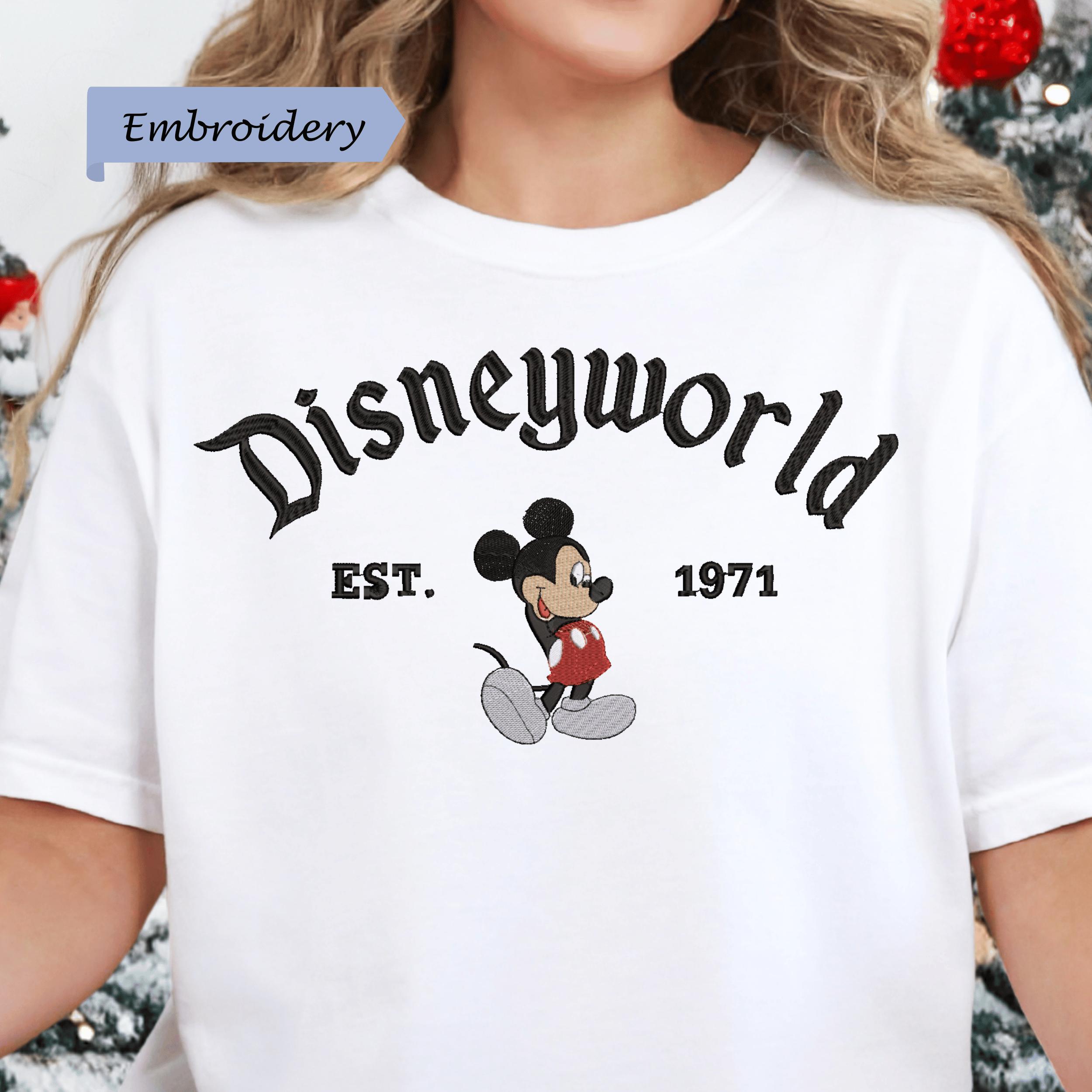 Disneyworld Est 1971 Mickey Mouse Embroidered Comfort Colors T Shirt – Cozy Disney Fan Gift And Park Day Tee - photo 3