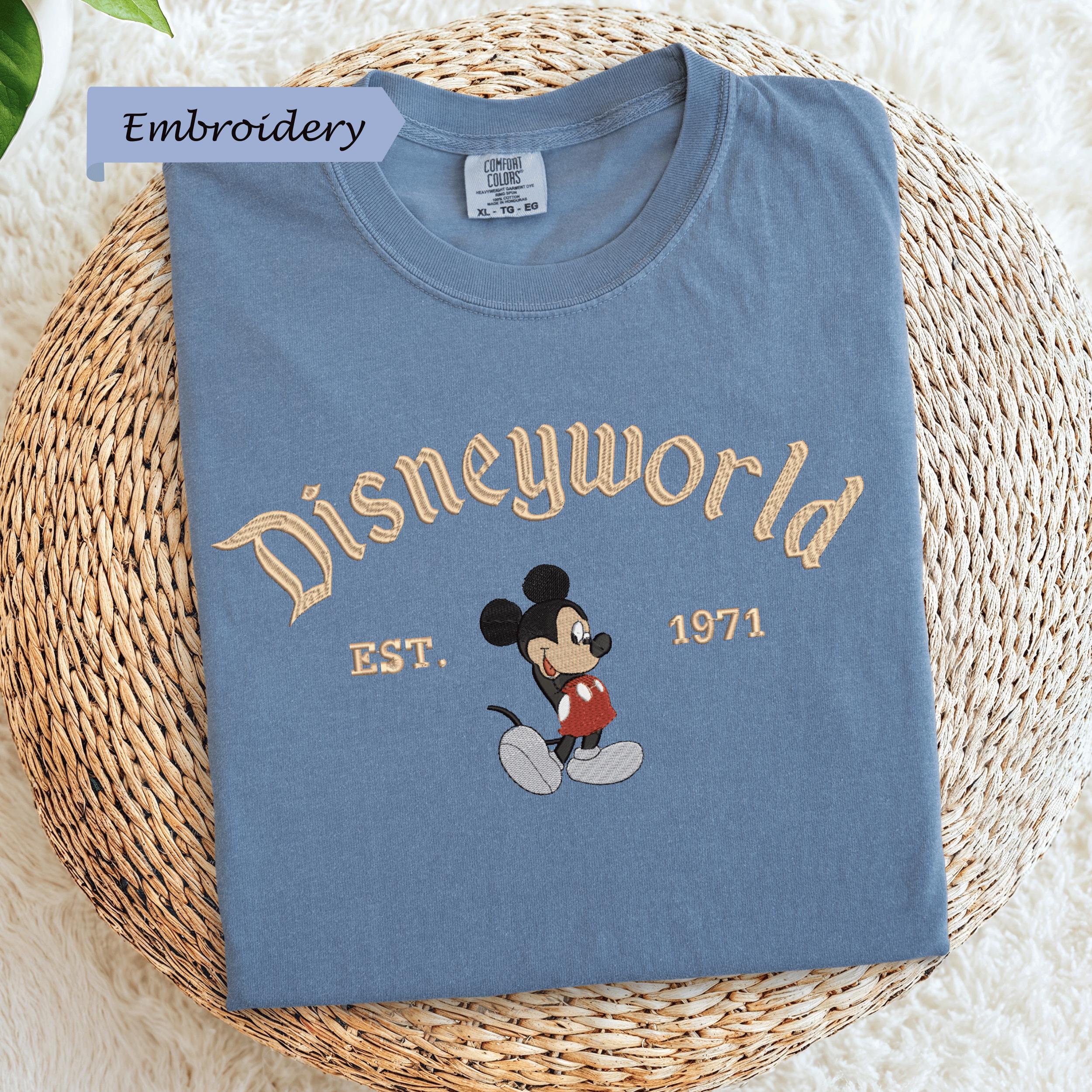 Disneyworld Est 1971 Mickey Mouse Embroidered Comfort Colors T Shirt – Cozy Disney Fan Gift And Park Day Tee - photo 4