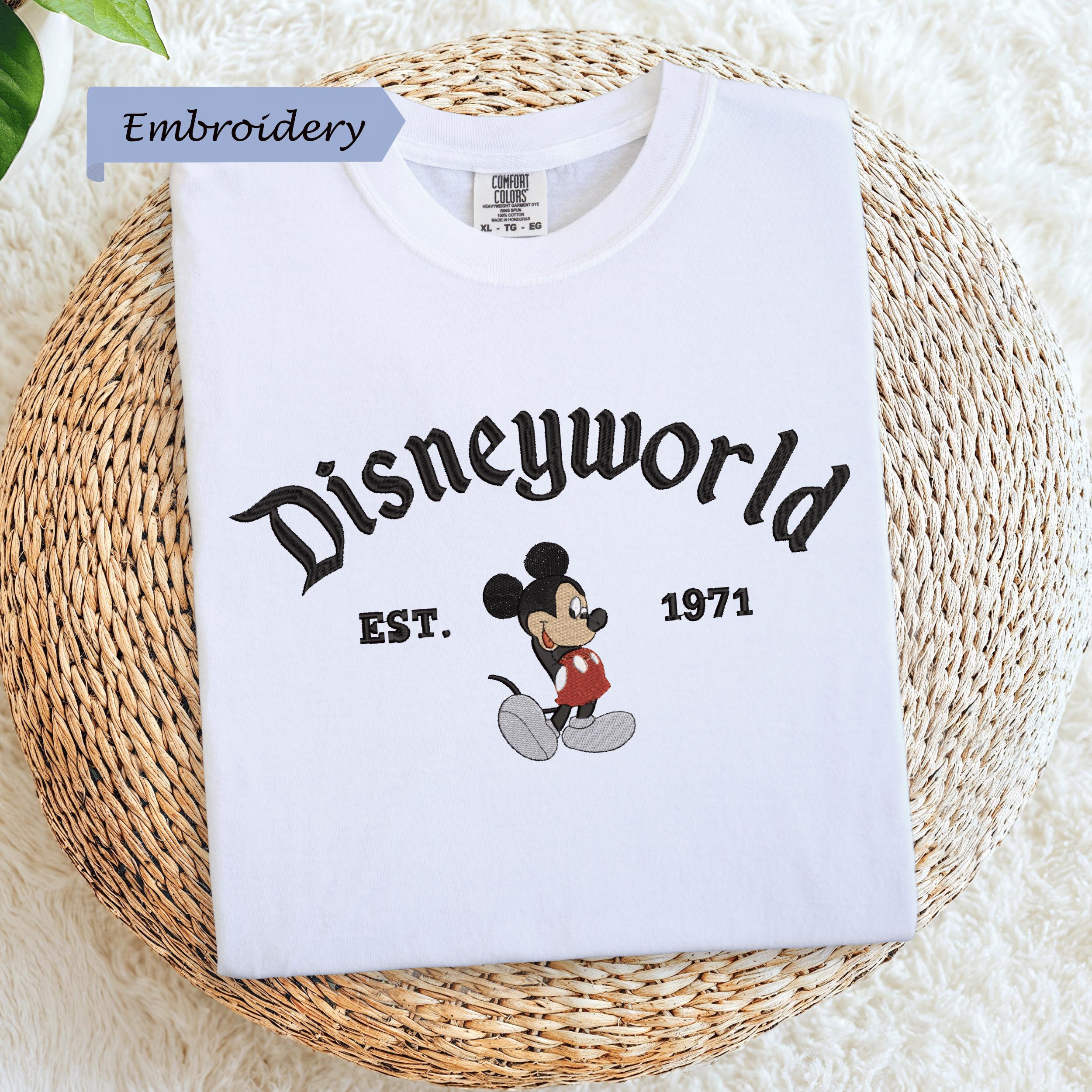 Disneyworld Est 1971 Mickey Mouse Embroidered Comfort Colors T Shirt – Cozy Disney Fan Gift And Park Day Tee - photo 5