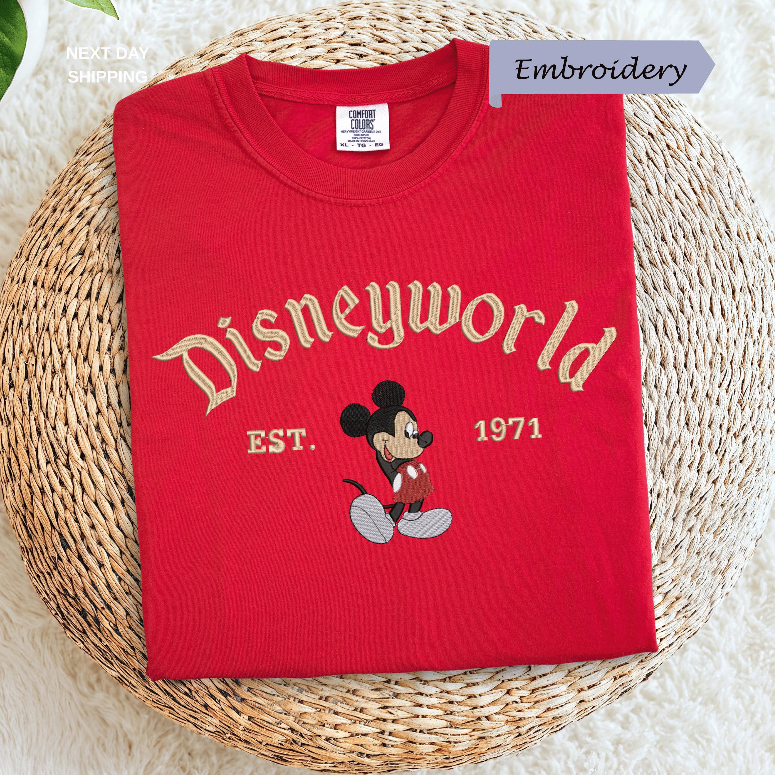 Disneyworld Est 1971 Mickey Mouse Embroidered Comfort Colors T Shirt – Cozy Disney Fan Gift And Park Day Tee - photo 6