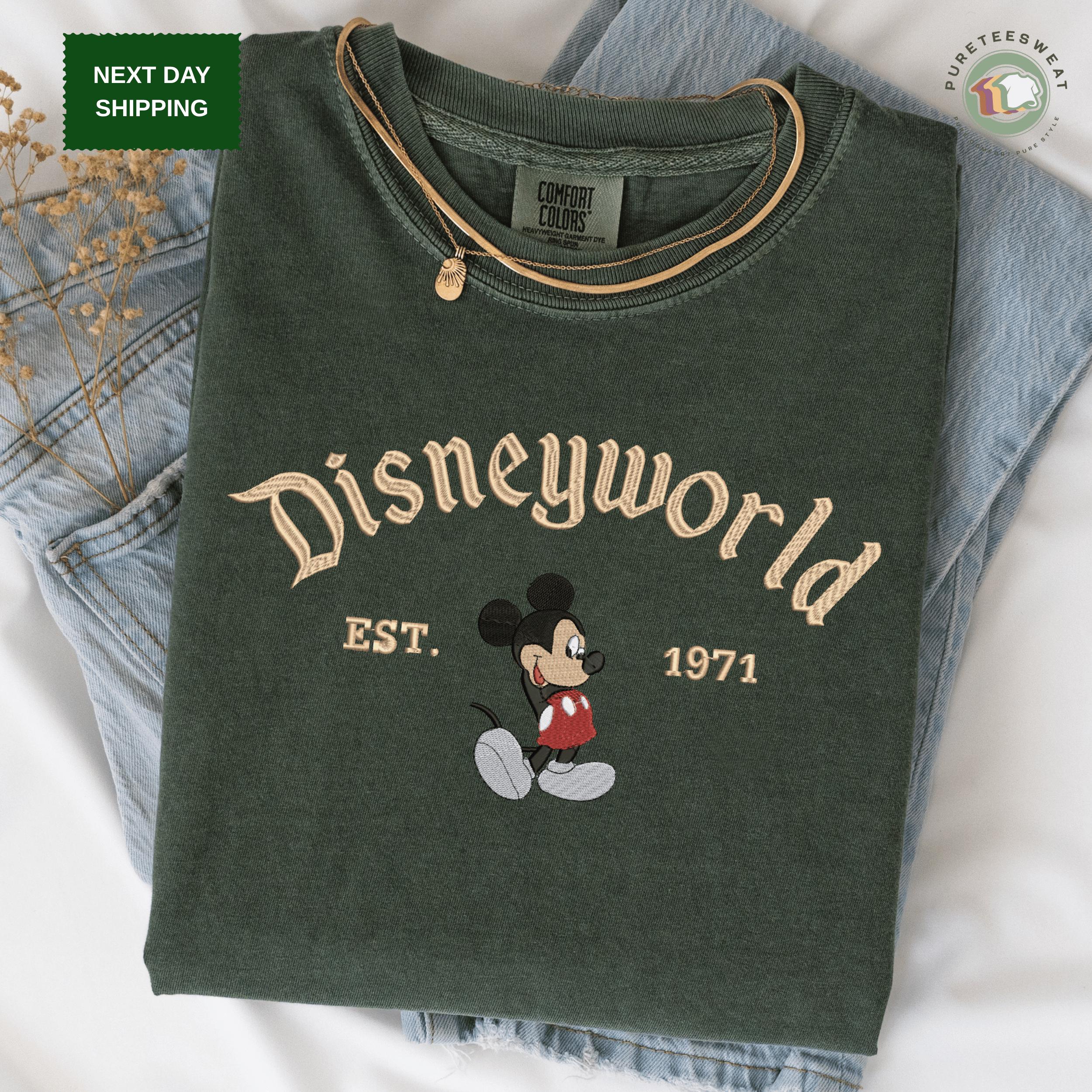 Disneyworld Est 1971 Mickey Mouse Embroidered Comfort Colors T Shirt – Cozy Disney Fan Gift And Park Day Tee - photo 7