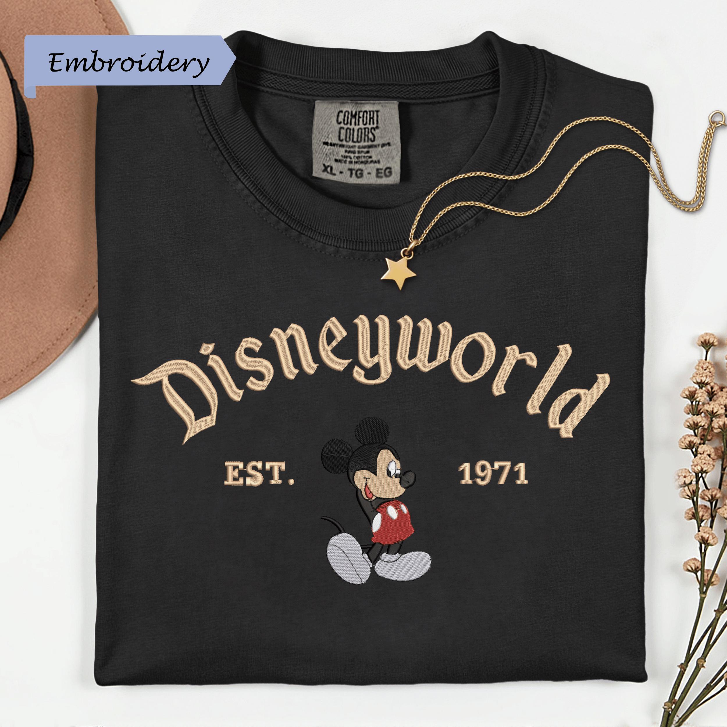Disneyworld Est 1971 Mickey Mouse Embroidered Comfort Colors T Shirt – Cozy Disney Fan Gift And Park Day Tee - photo 8