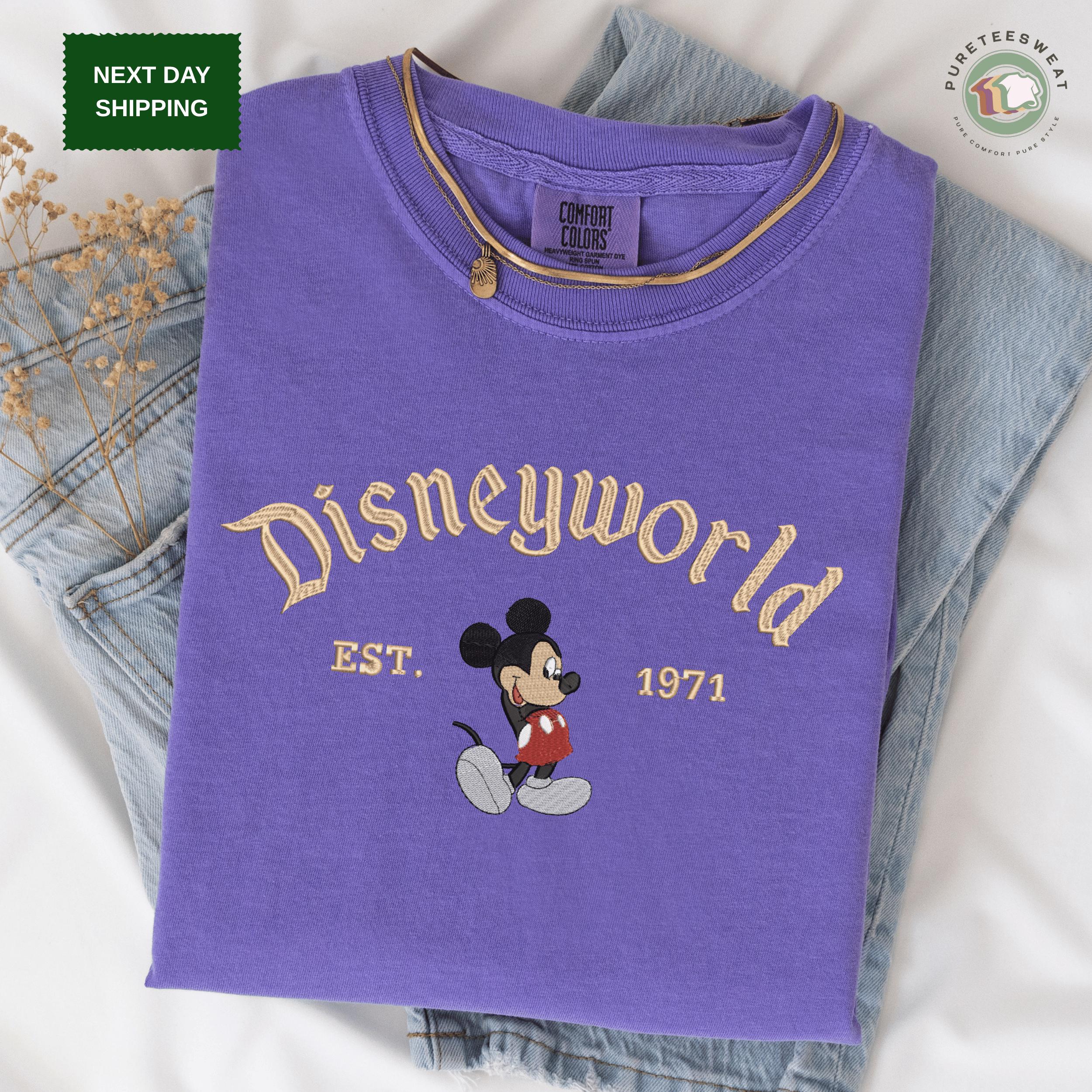 Disneyworld Est 1971 Mickey Mouse Embroidered Comfort Colors T Shirt – Cozy Disney Fan Gift And Park Day Tee - photo 9
