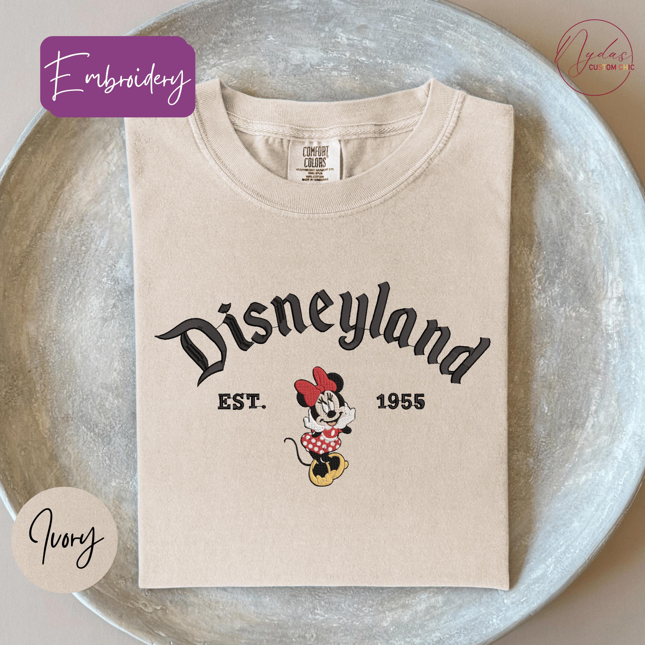 Embroidered Vintage Disneyland Est 1955 Shirt – Retro California Minnie Mouse Inspired Disney Trip And Family Tee - photo 3