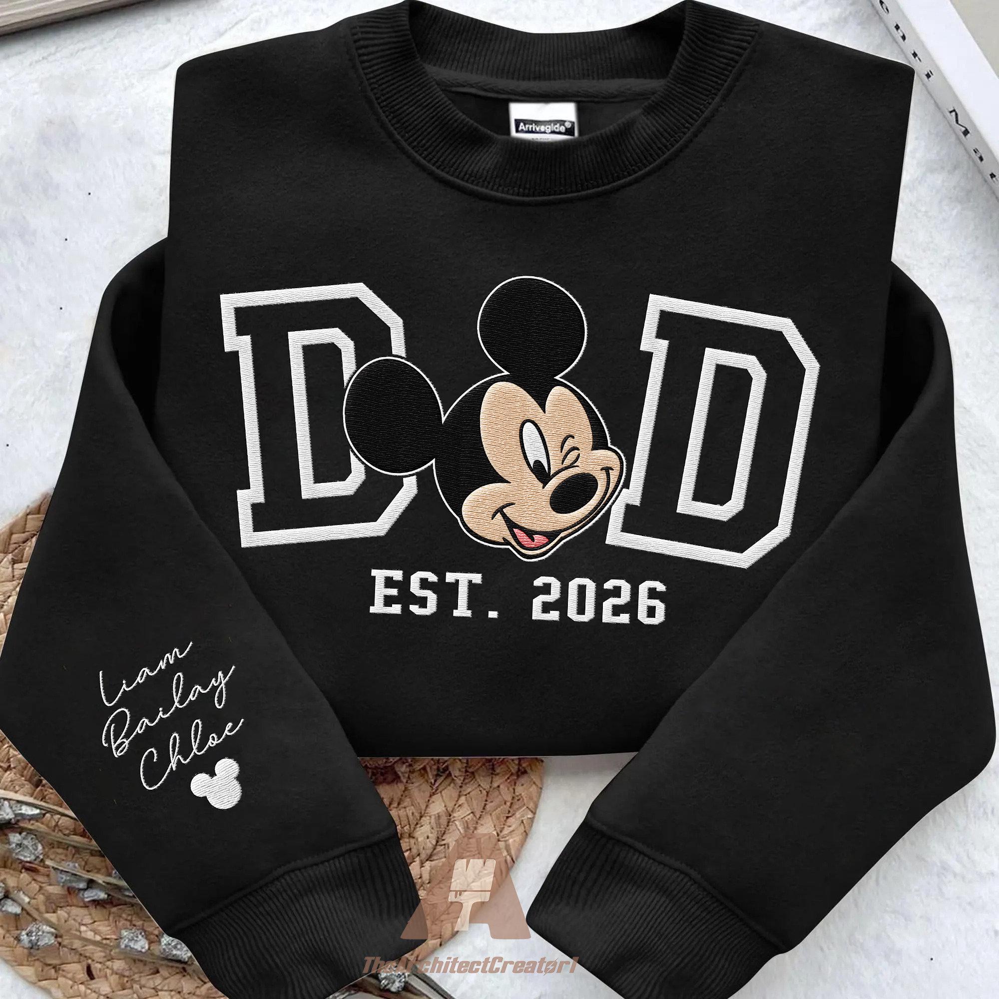 Retro Disney Minnie Mom And Mickey Dad Embroidered Sweatshirt – Minnie Mouse Mama And Mickey Mouse Family Couple Matching Shirt - photo 10