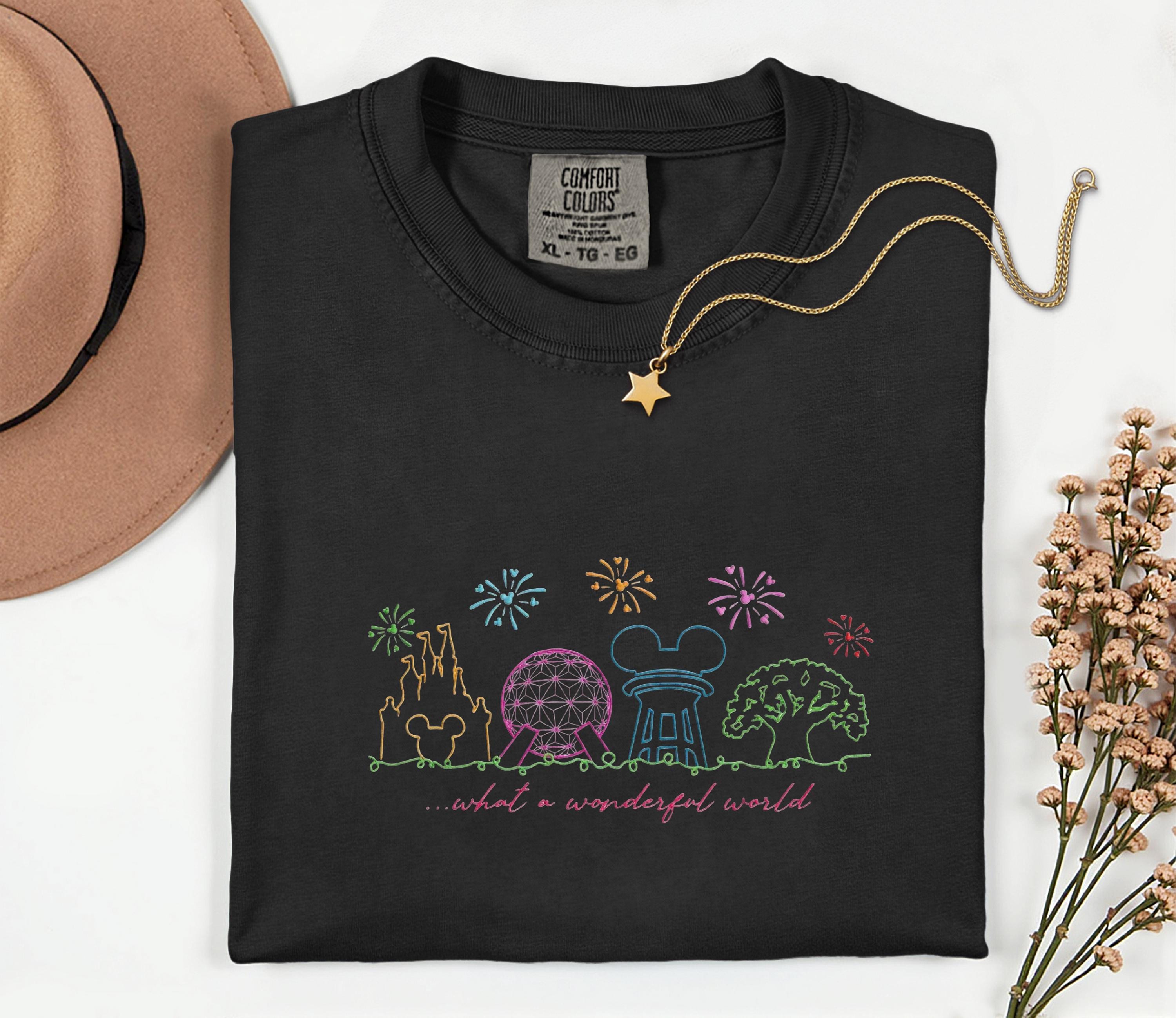 Disneyworld Theme Park Embroidery Shirt For Women – Magic Kingdom Wonderful World Comfort Colors Disney Parks Trip Outfit - photo 2