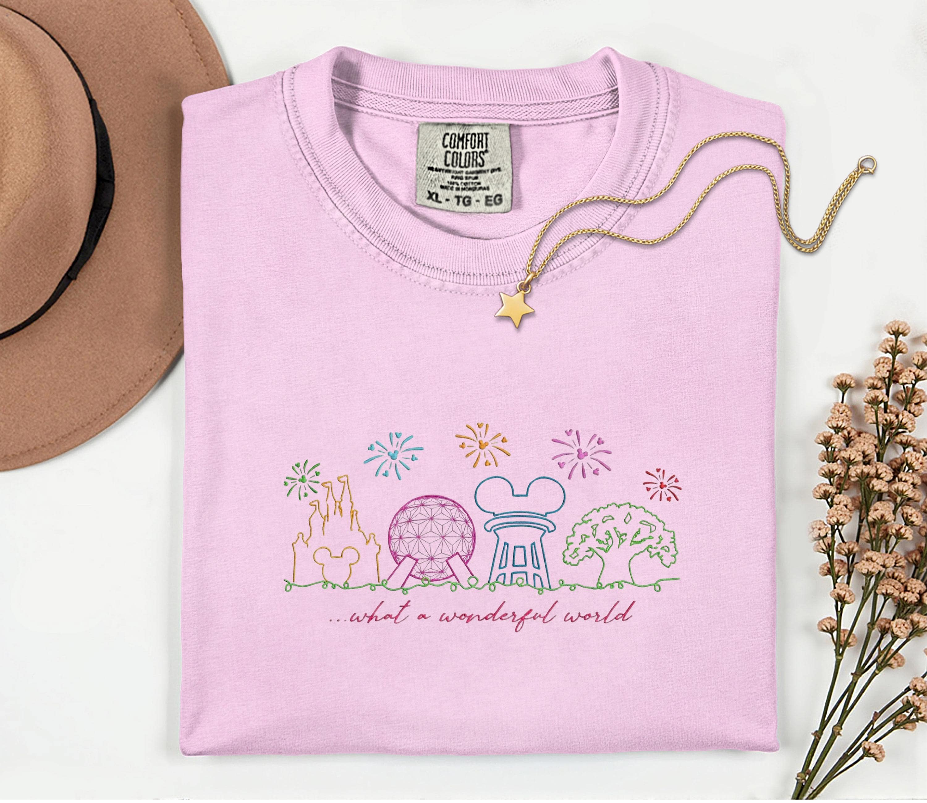 Disneyworld Theme Park Embroidery Shirt For Women – Magic Kingdom Wonderful World Comfort Colors Disney Parks Trip Outfit - photo 3