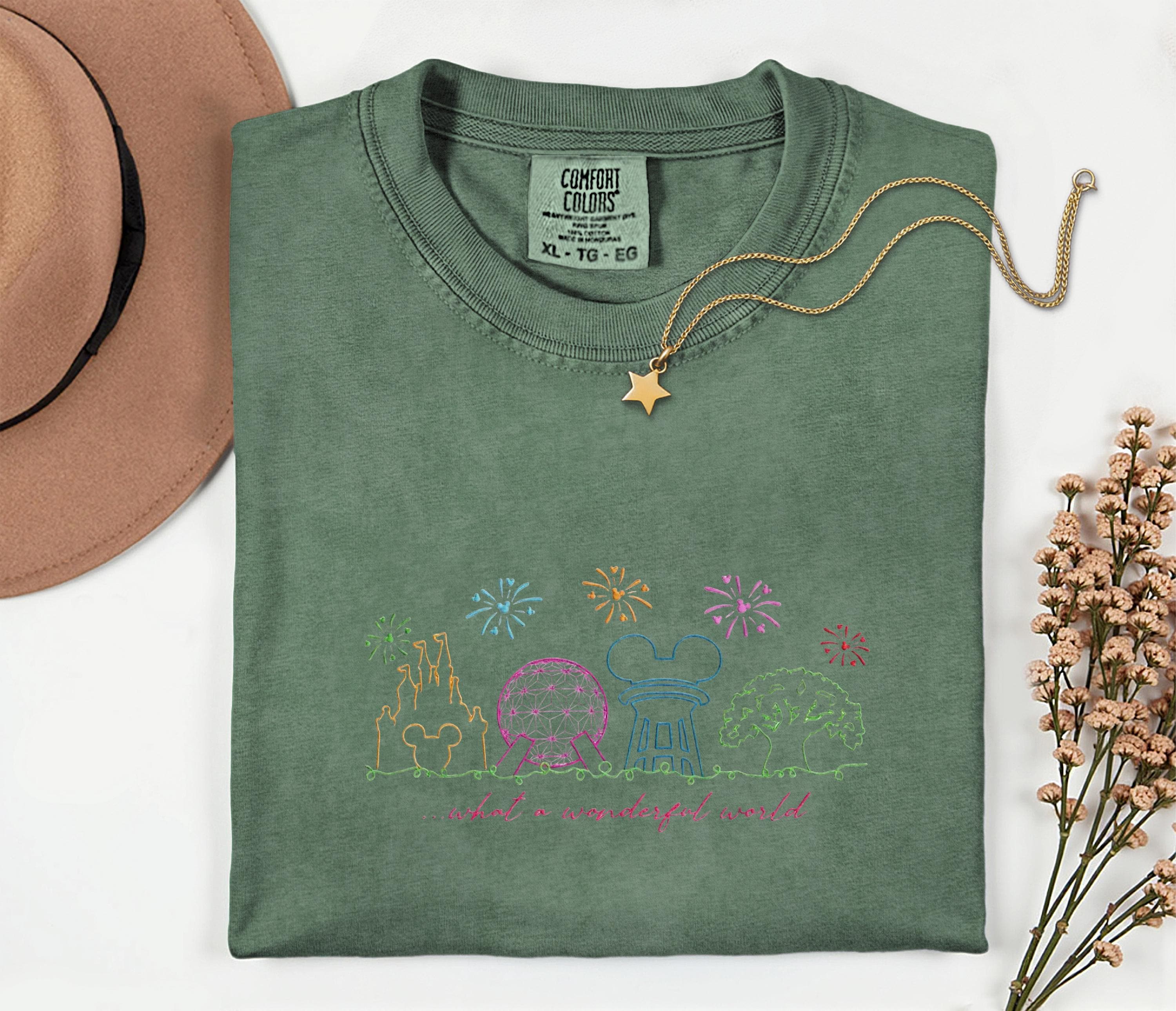 Disneyworld Theme Park Embroidery Shirt For Women – Magic Kingdom Wonderful World Comfort Colors Disney Parks Trip Outfit - photo 5