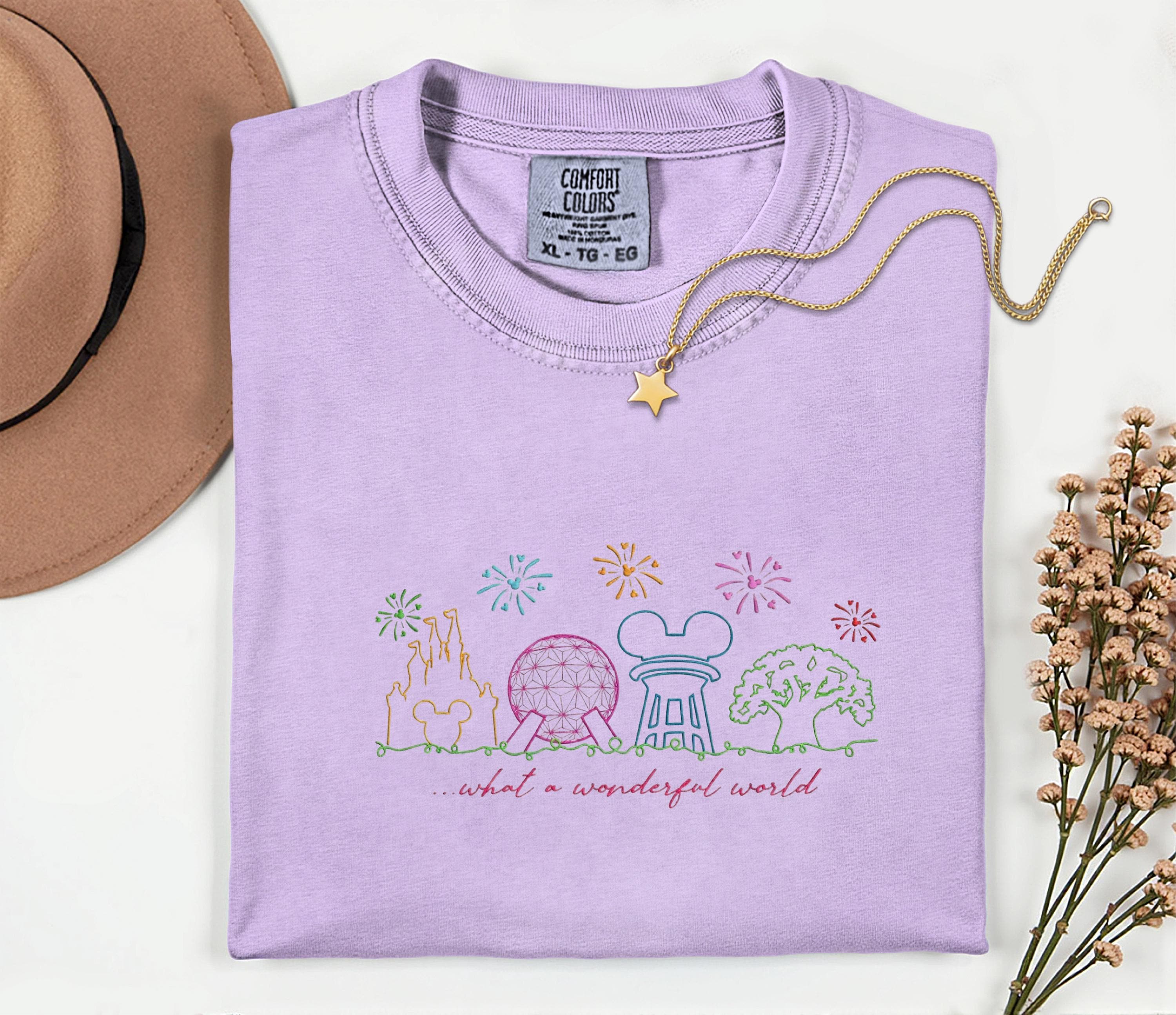 Disneyworld Theme Park Embroidery Shirt For Women – Magic Kingdom Wonderful World Comfort Colors Disney Parks Trip Outfit - photo 6