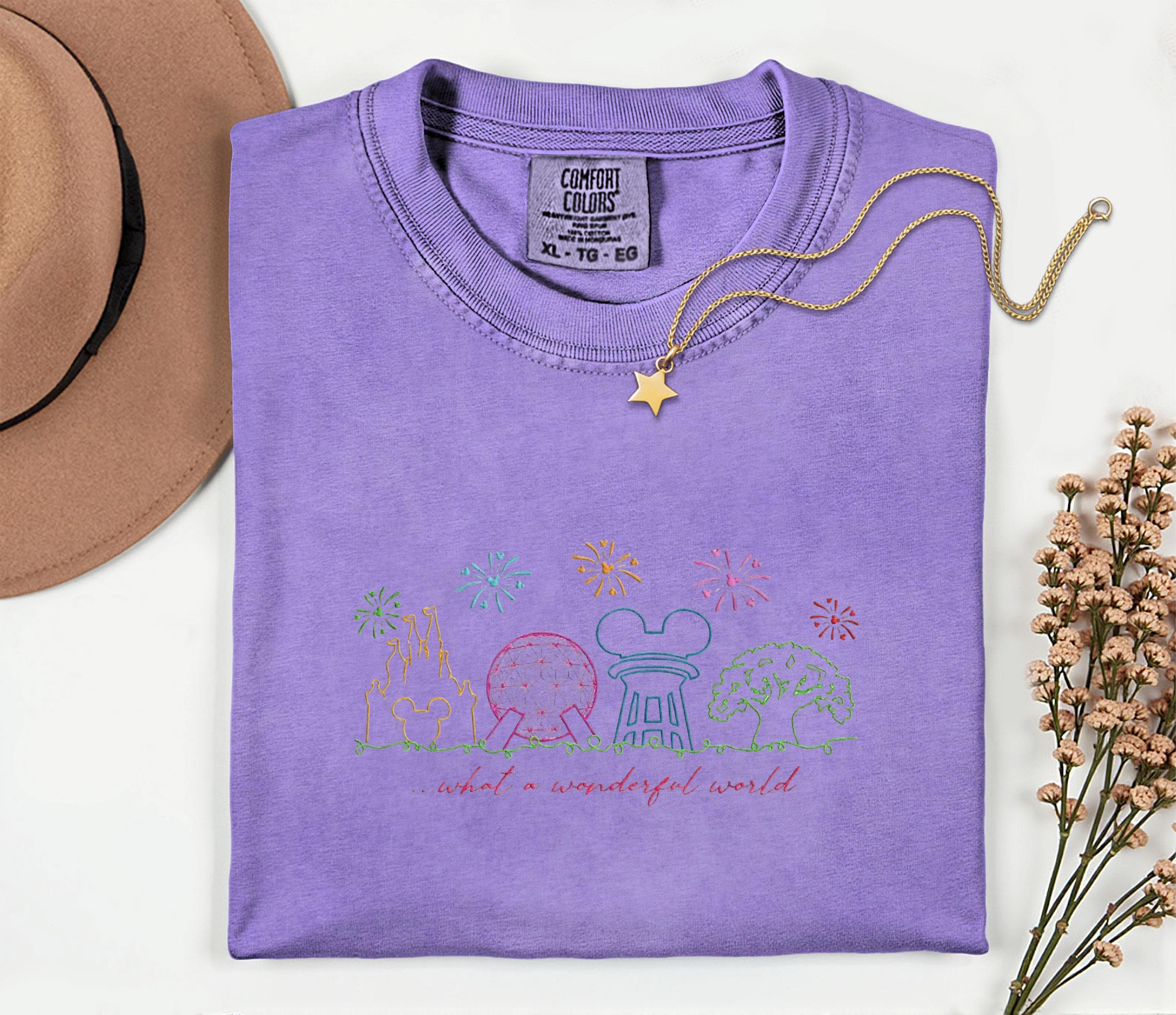 Disneyworld Theme Park Embroidery Shirt For Women – Magic Kingdom Wonderful World Comfort Colors Disney Parks Trip Outfit - photo 9