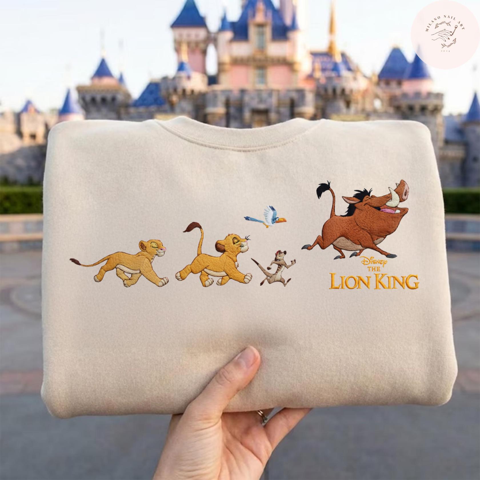 Embroidered Disney Lion King Simba And Timon Tshirt Sweatshirt Or Hoodie – Vintage Hakuna Matata WDW Disneyland Trip Shirt
