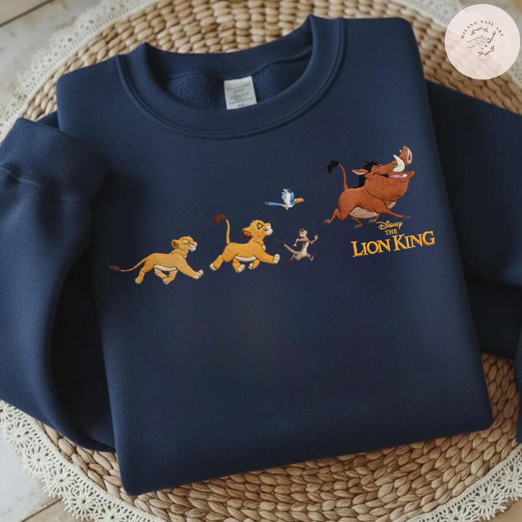 Embroidered Disney Lion King Simba And Timon Tshirt Sweatshirt Or Hoodie – Vintage Hakuna Matata WDW Disneyland Trip Shirt - photo 4