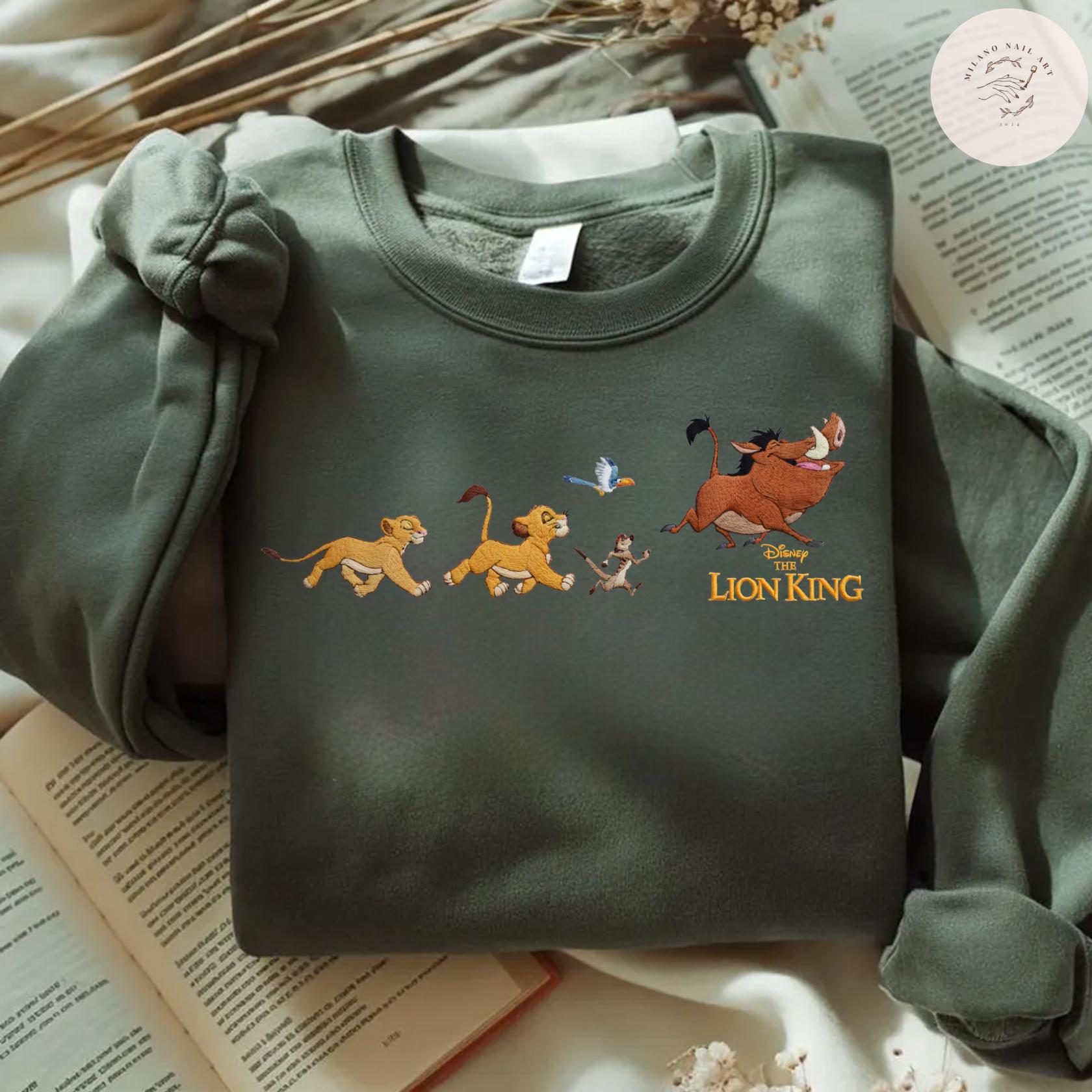 Embroidered Disney Lion King Simba And Timon Tshirt Sweatshirt Or Hoodie – Vintage Hakuna Matata WDW Disneyland Trip Shirt - photo 5
