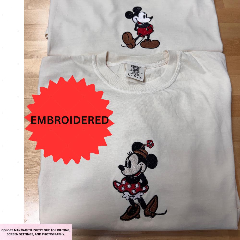 Personalized Disney Mickey And Minnie Couple Embroidery Shirt – Magical Matching Disneyland Vacation Tee And Anniversary Gift - photo 3