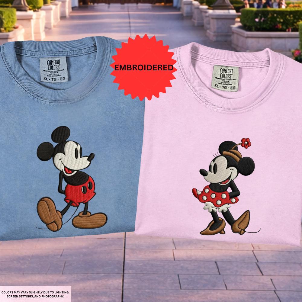 Personalized Disney Mickey And Minnie Couple Embroidery Shirt – Magical Matching Disneyland Vacation Tee And Anniversary Gift - photo 4