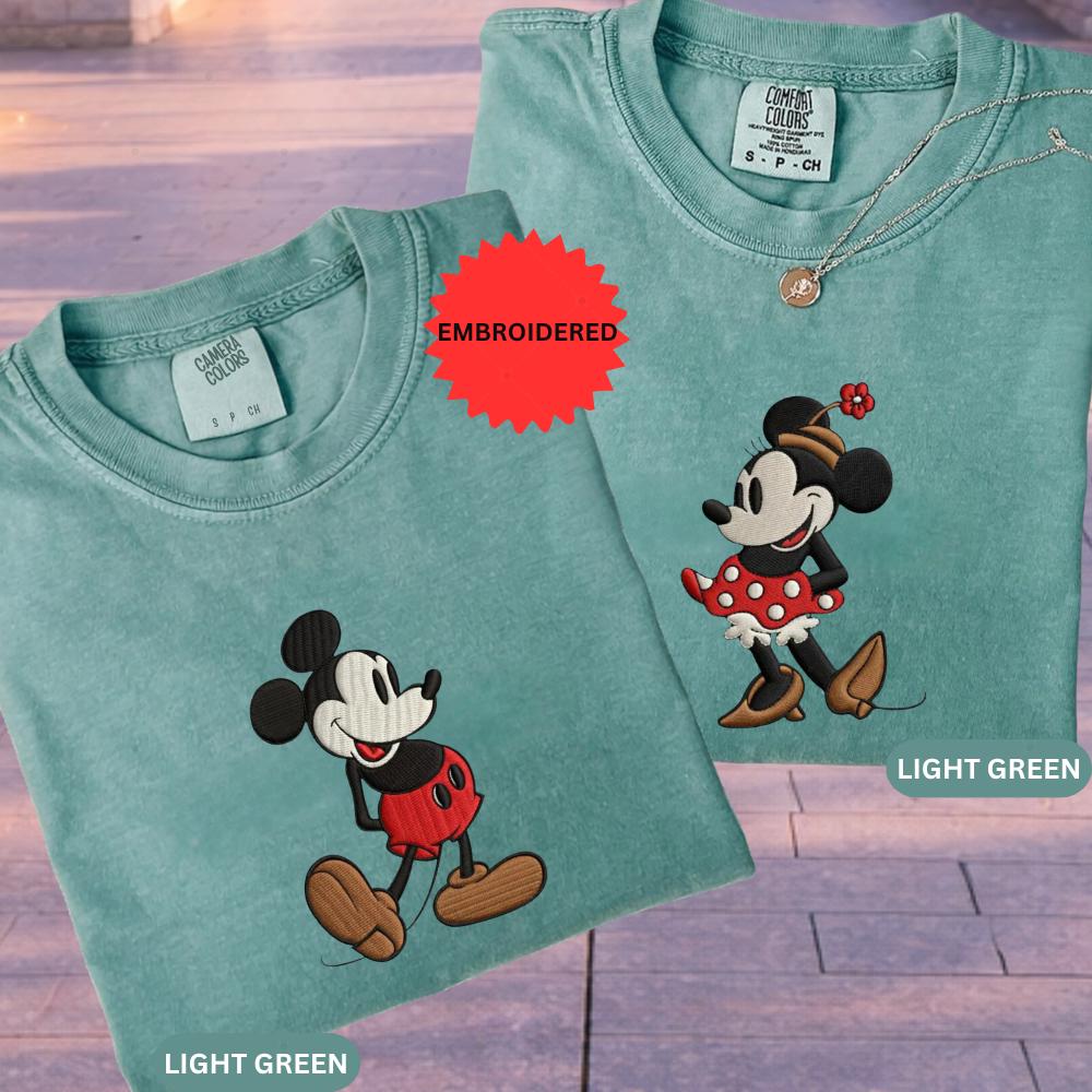 Personalized Disney Mickey And Minnie Couple Embroidery Shirt – Magical Matching Disneyland Vacation Tee And Anniversary Gift - photo 6
