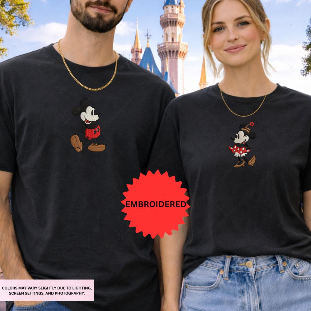 Personalized Disney Mickey And Minnie Couple Embroidery Shirt – Magical Matching Disneyland Vacation Tee And Anniversary Gift - photo 16