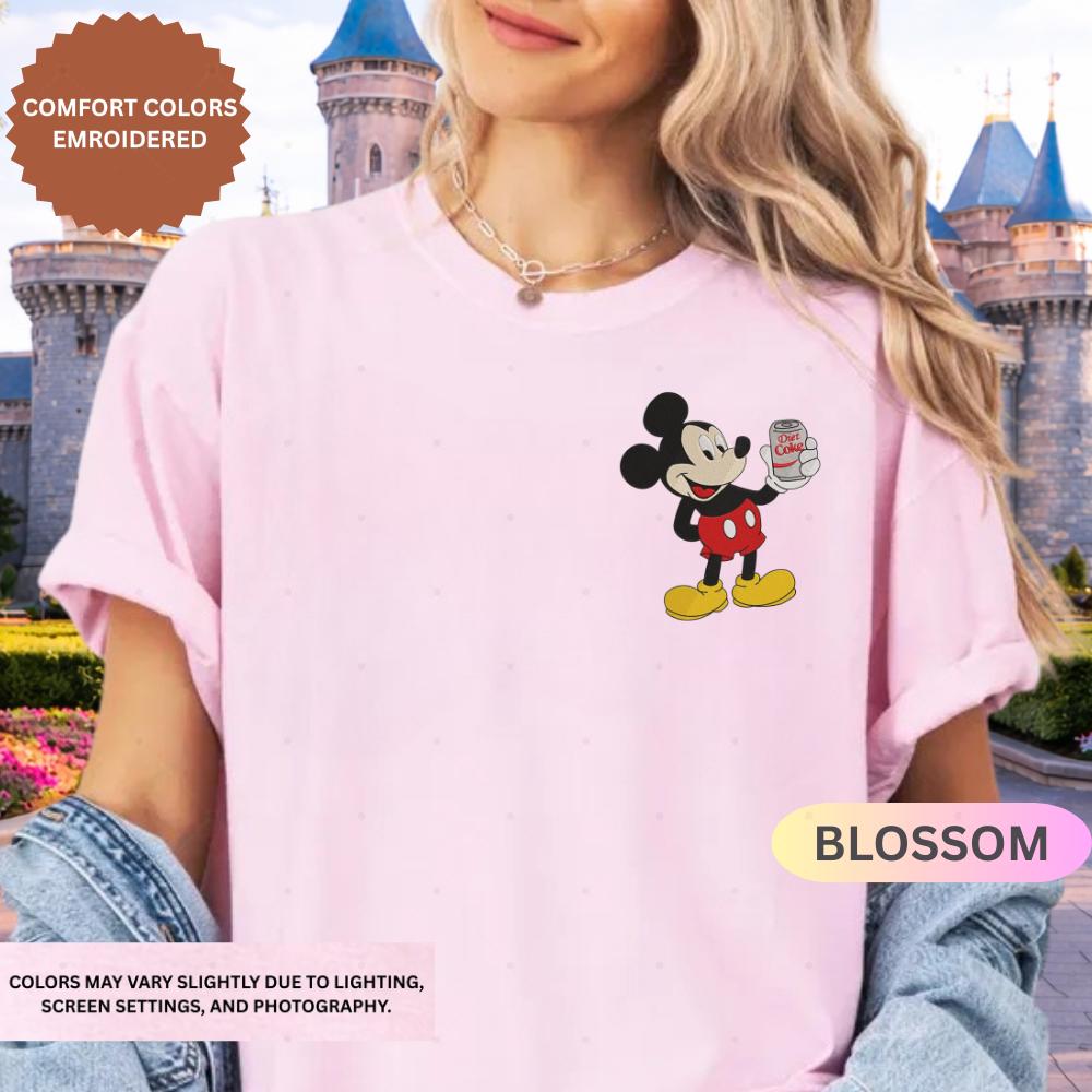 Embroidered Mickey Diet Coke Aesthetic Shirt – Funny Disney Soda Embroidery Tee And Disneyland Tshirt For Park Days - photo 2