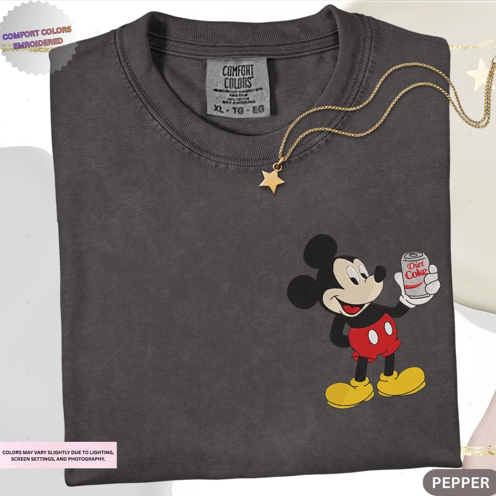 Embroidered Mickey Diet Coke Aesthetic Shirt – Funny Disney Soda Embroidery Tee And Disneyland Tshirt For Park Days - photo 12