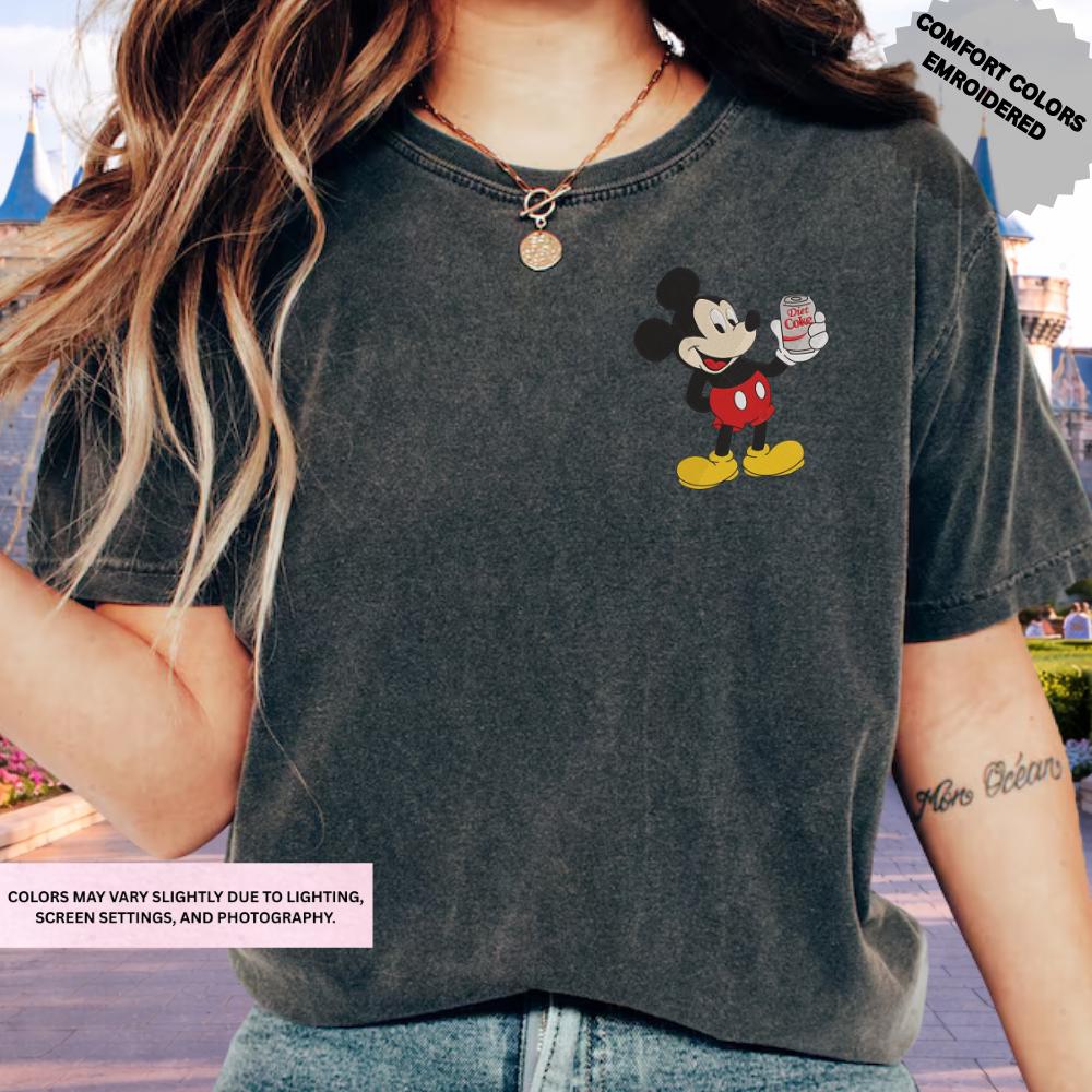 Embroidered Mickey Diet Coke Aesthetic Shirt – Funny Disney Soda Embroidery Tee And Disneyland Tshirt For Park Days - photo 13