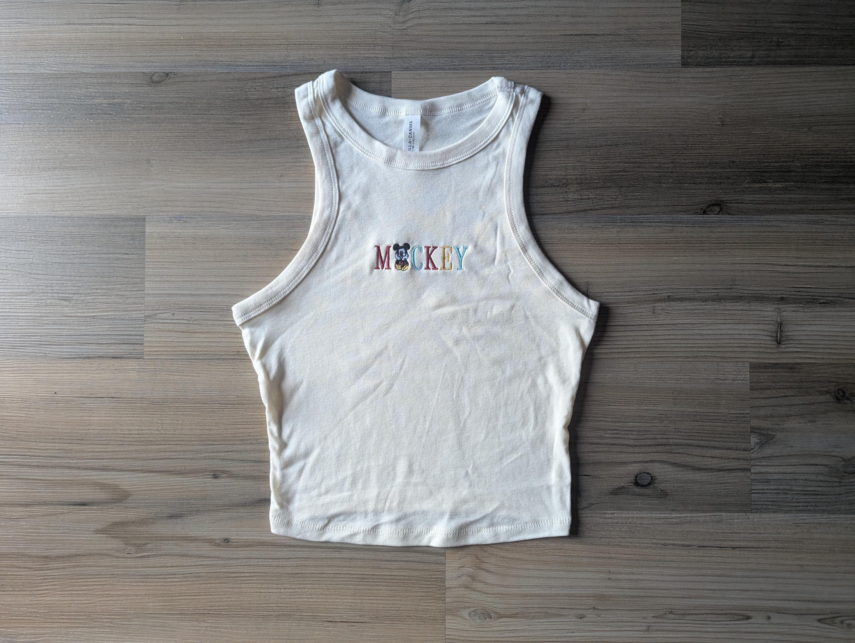 Retro Minnie Mouse Embroidery Red Tank And Mickey Red Baby Tee – Old School Magic Kingdom Navy WDW Summer Unisex Tshirt - photo 6