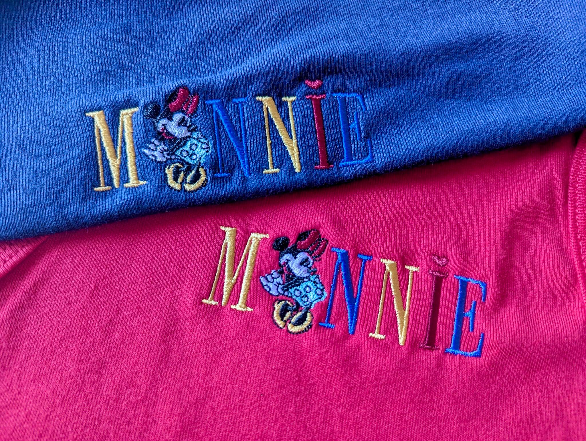 Retro Minnie Mouse Embroidery Red Tank And Mickey Red Baby Tee – Old School Magic Kingdom Navy WDW Summer Unisex Tshirt - photo 20