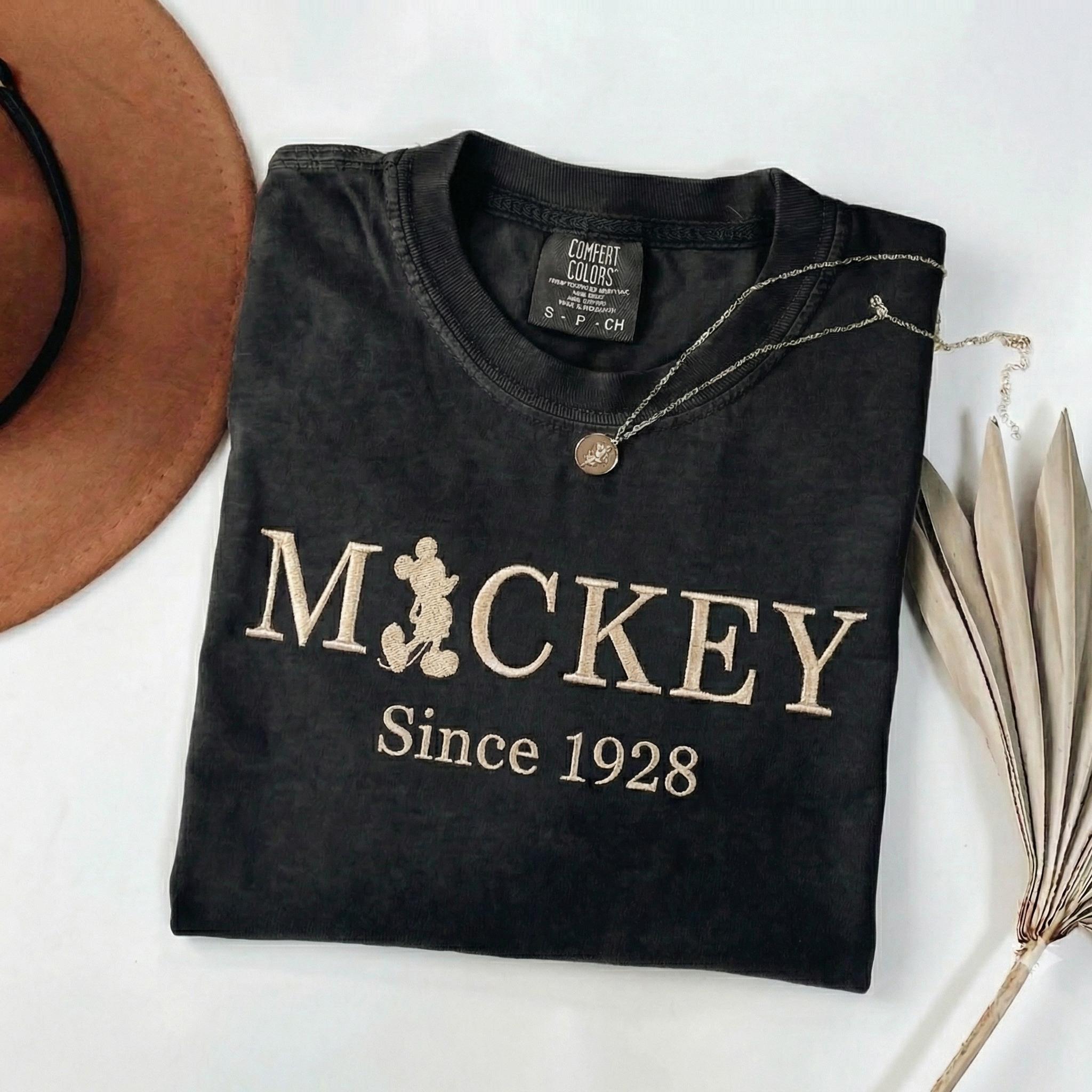 Embroidered Mickey 1928 Comfort Colors Shirt – Disney Inspired Embroidery Tee For A Disney Vacation And Disney Fan Gifts - photo 3