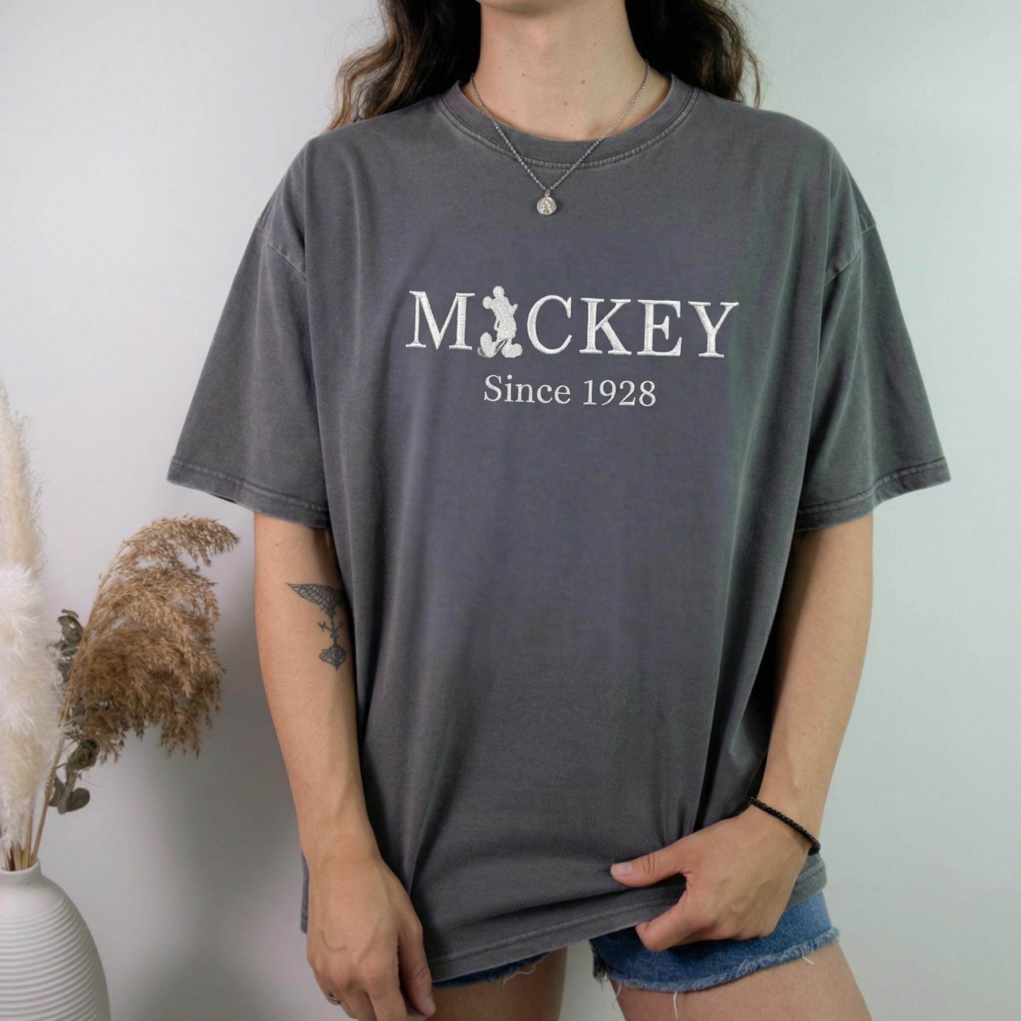 Embroidered Mickey 1928 Comfort Colors Shirt – Disney Inspired Embroidery Tee For A Disney Vacation And Disney Fan Gifts - photo 4