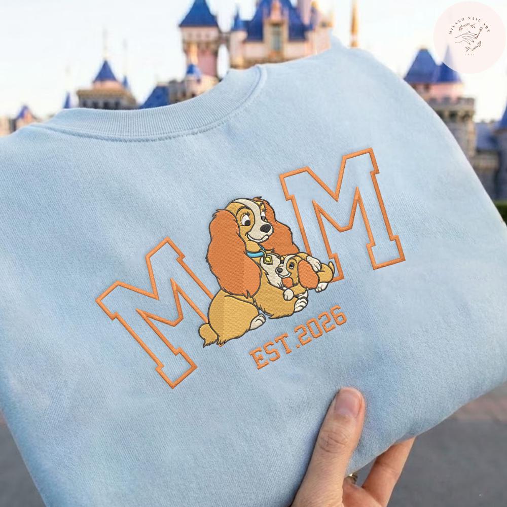 Embroidered All Disney Mom Characters Tshirt Sweatshirt Or Hoodie – Duchess Perdita Mrs Potts Helen Parr Mrs Jumbo Mother's Day Gift - photo 2