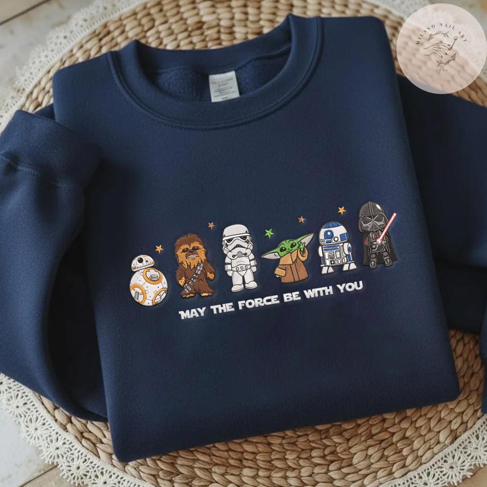 Embroidered Star Wars Character T Shirt Sweatshirt Hoodie with May the Force Be With You – WDW Disneyland Vacation Day Outfit - photo 4