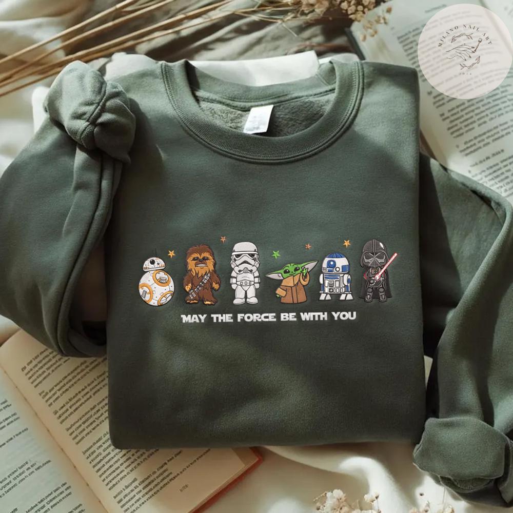 Embroidered Star Wars Character T Shirt Sweatshirt Hoodie with May the Force Be With You – WDW Disneyland Vacation Day Outfit - photo 6