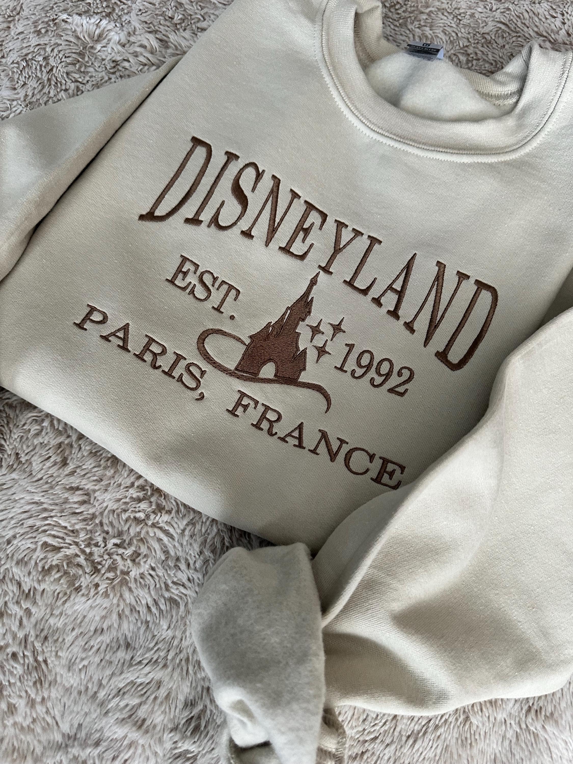 Magical Paris Park Embroidered Custom Disney Crewneck – Minimalist Disneyland Paris Vacation Sweatshirt and Gift Shirt - photo 1