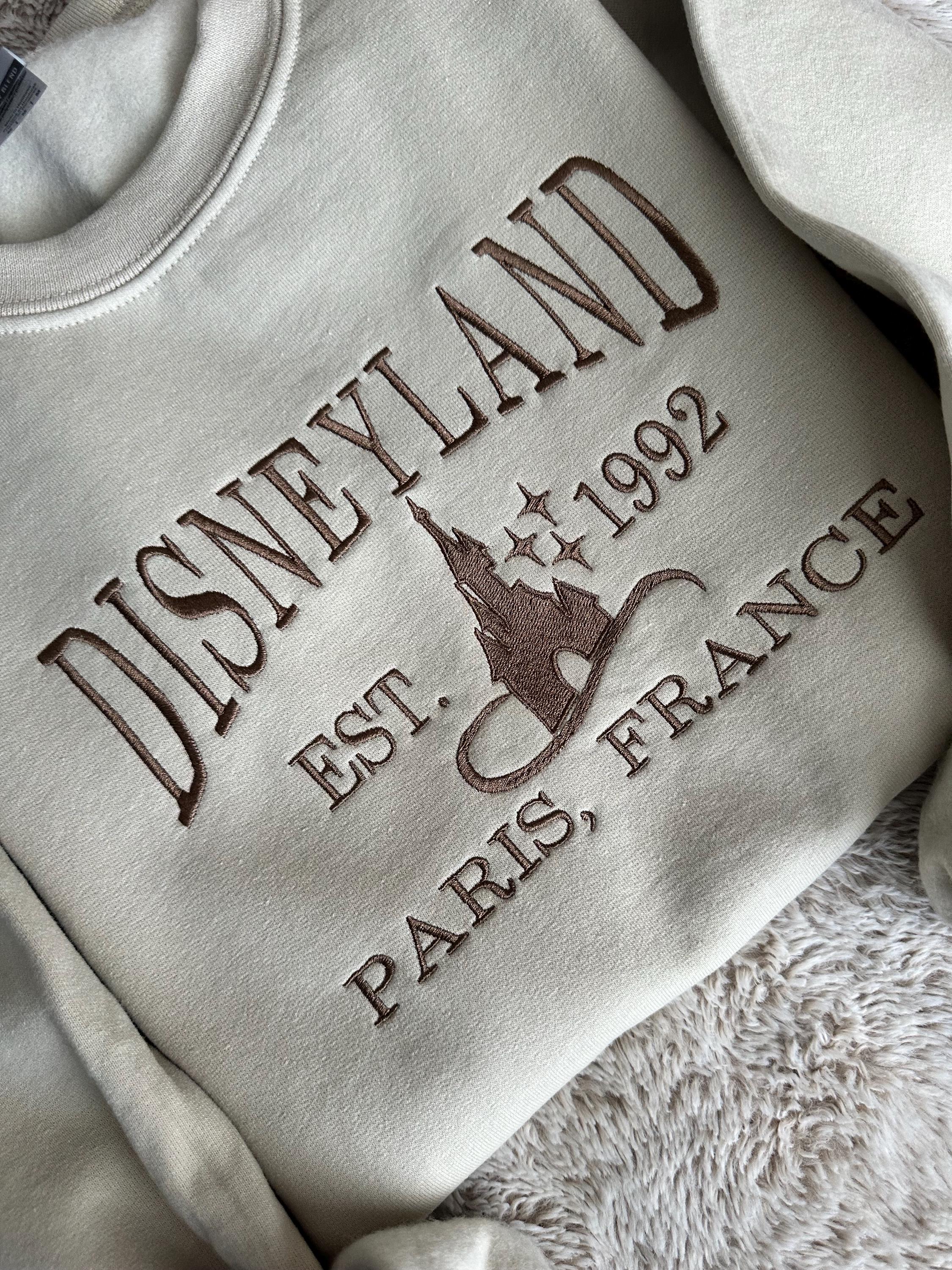 Magical Paris Park Embroidered Custom Disney Crewneck – Minimalist Disneyland Paris Vacation Sweatshirt and Gift Shirt - photo 2